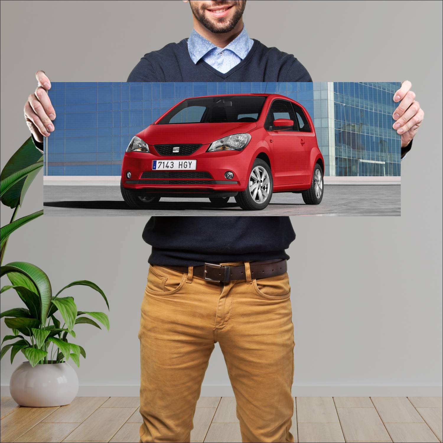 Cuadro grande 30x80cm 2011 seat mii 3 door Seat