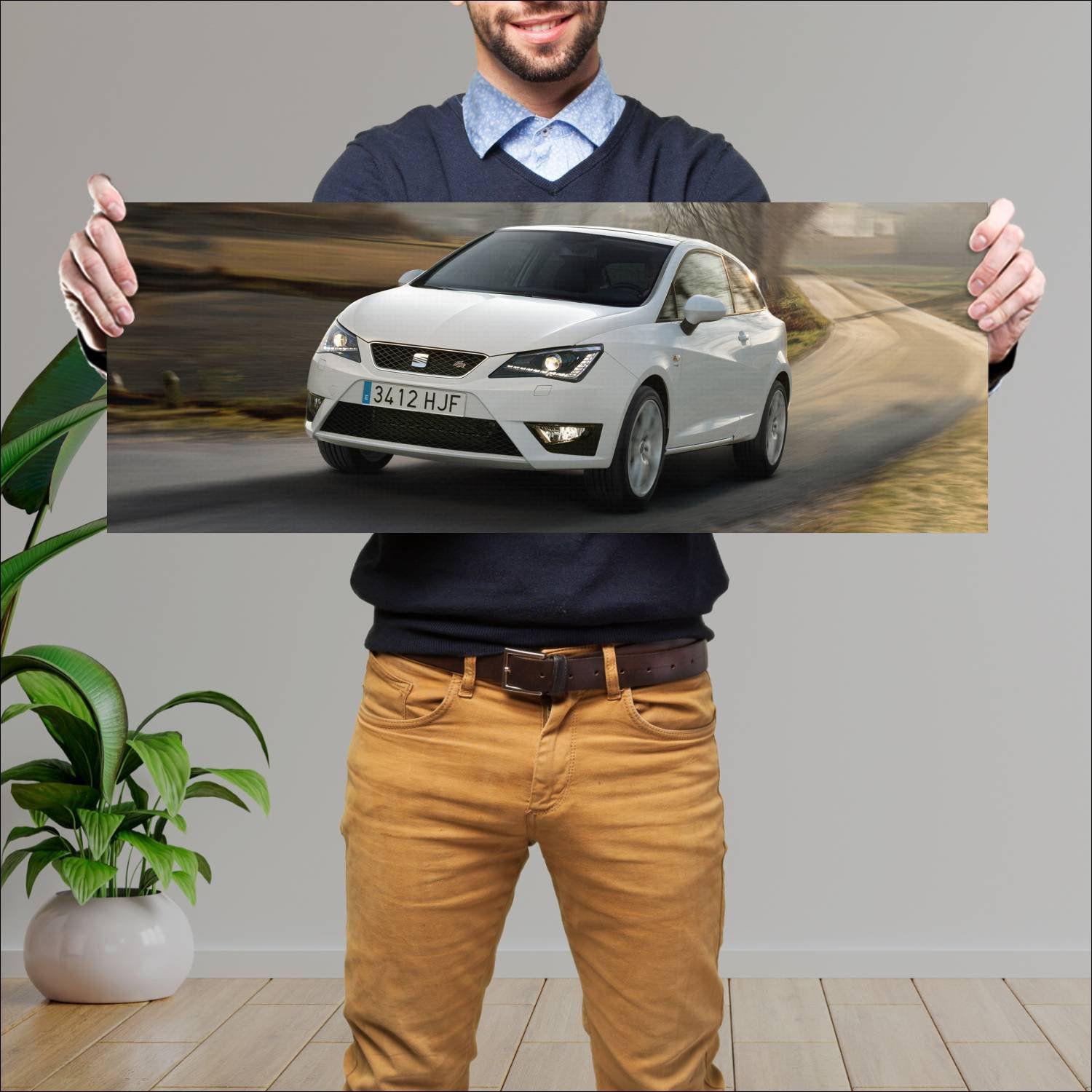 Cuadro grande 30x80cm 2012 seat ibiza sc fr auto 178 Seat