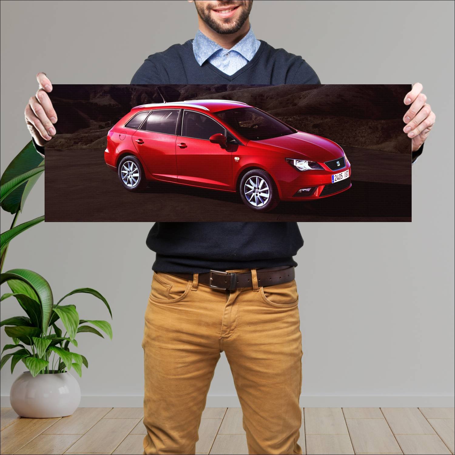 Cuadro grande 30x80cm 2012 seat ibiza st auto 183 Seat