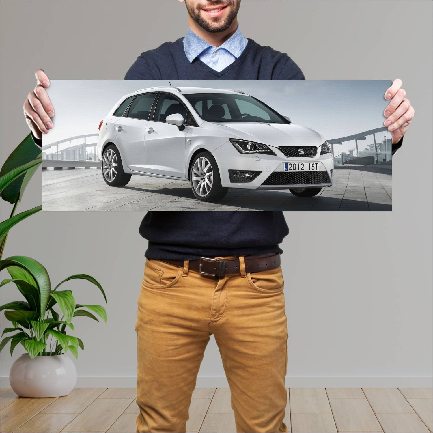 Cuadro grande 30x80cm 2012 seat ibiza st fr auto 184 Seat