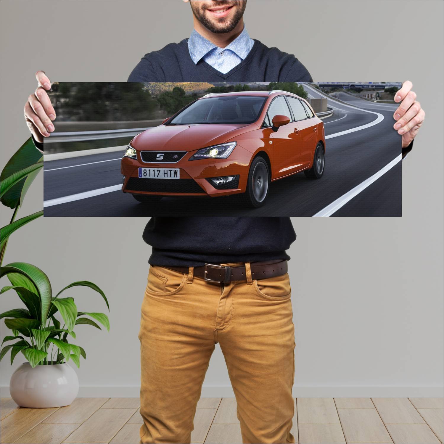Cuadro grande 30x80cm 2012 seat ibiza st fr auto 185 Seat