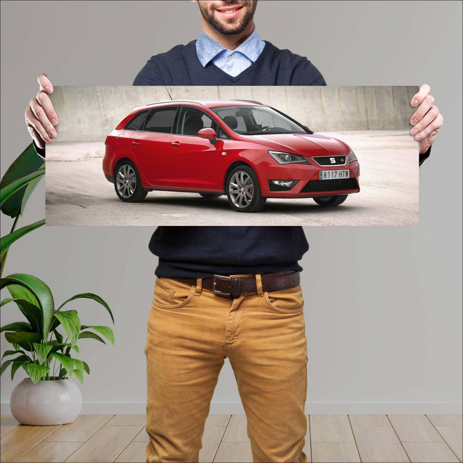Cuadro grande 30x80cm 2012 seat ibiza st fr auto 186 Seat