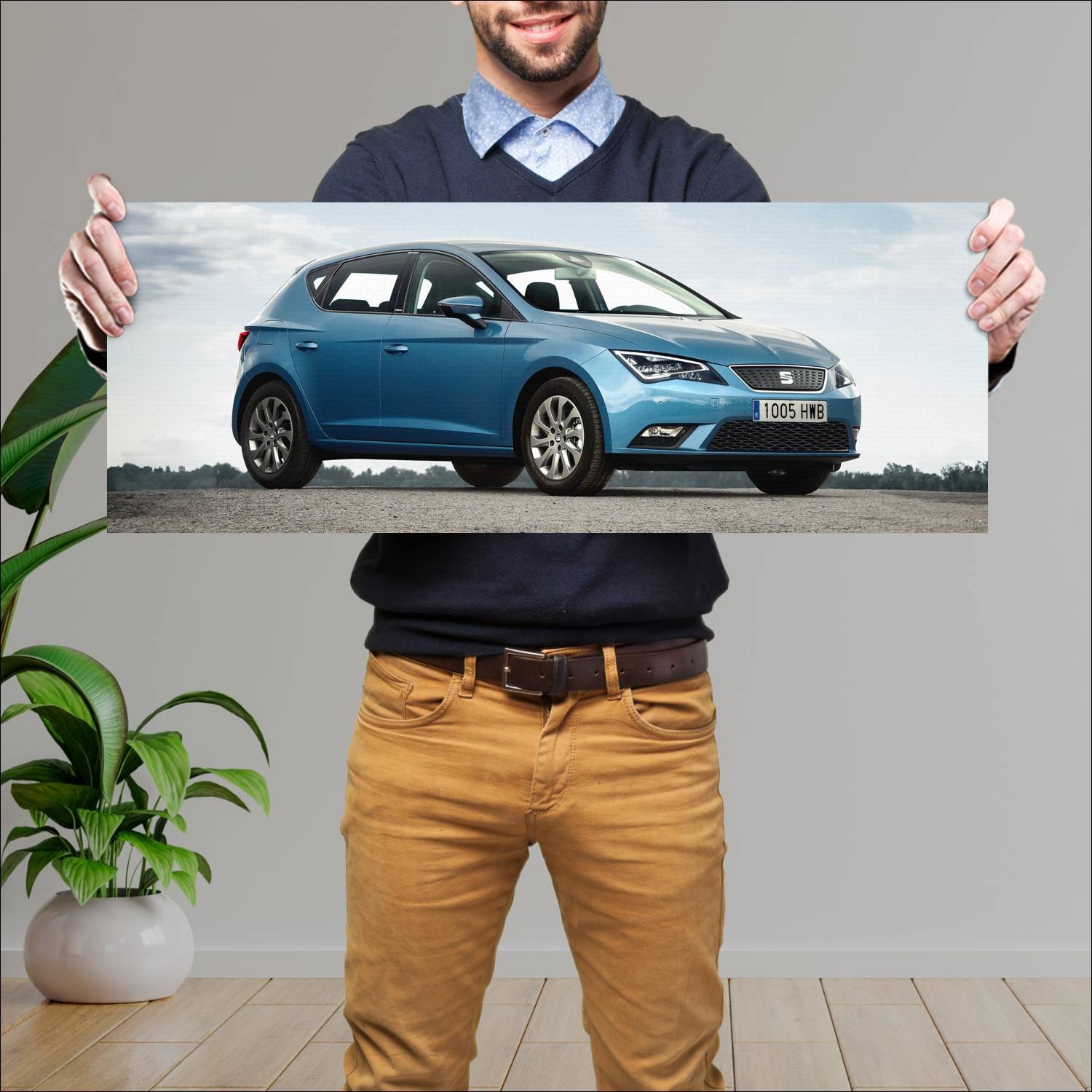 Cuadro grande 30x80cm 2012 seat leon auto 191 Seat