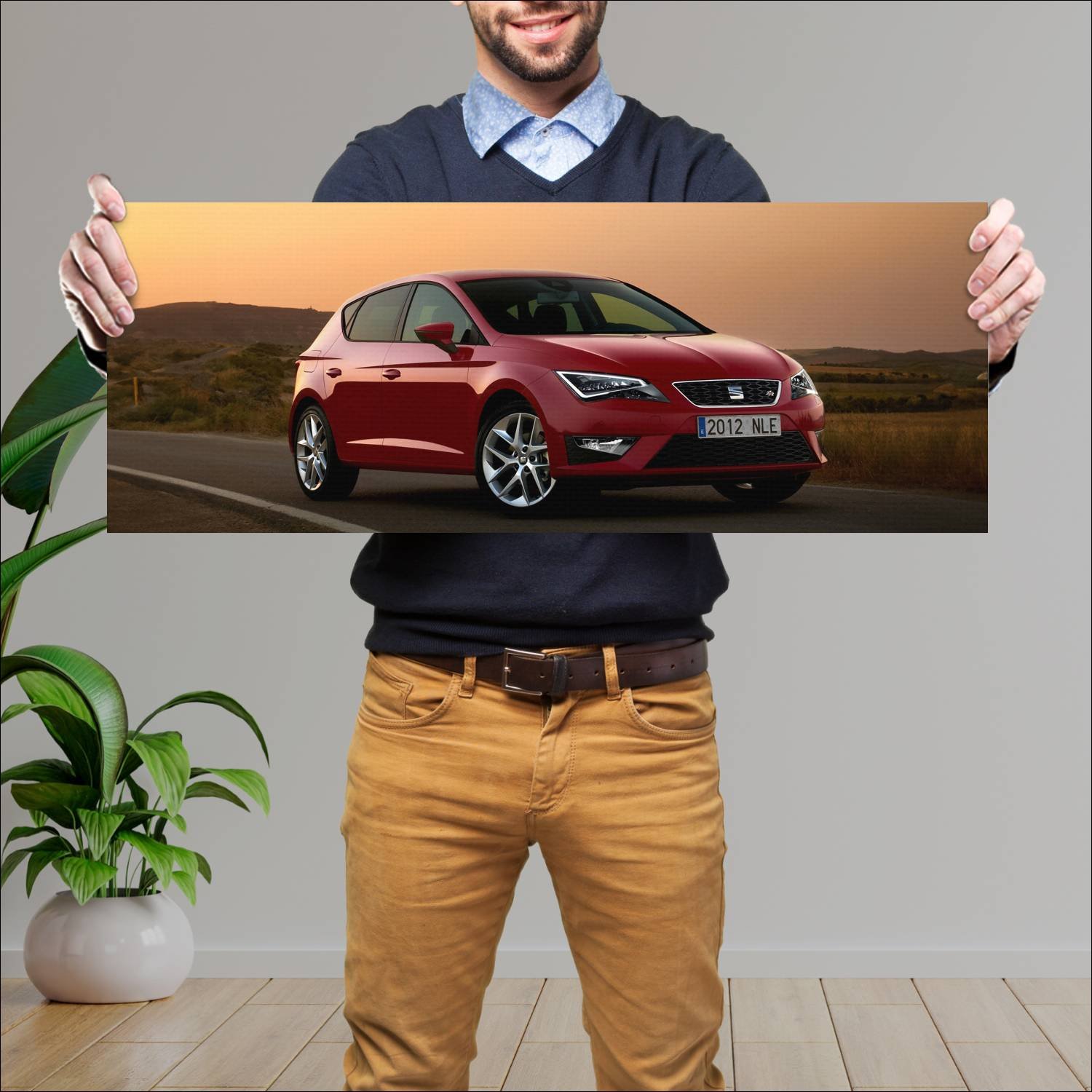 Cuadro grande 30x80cm 2012 seat leon fr Seat
