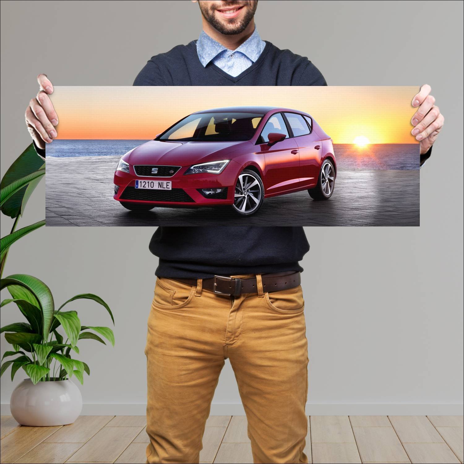 Cuadro grande 30x80cm 2012 seat leon fr Seat