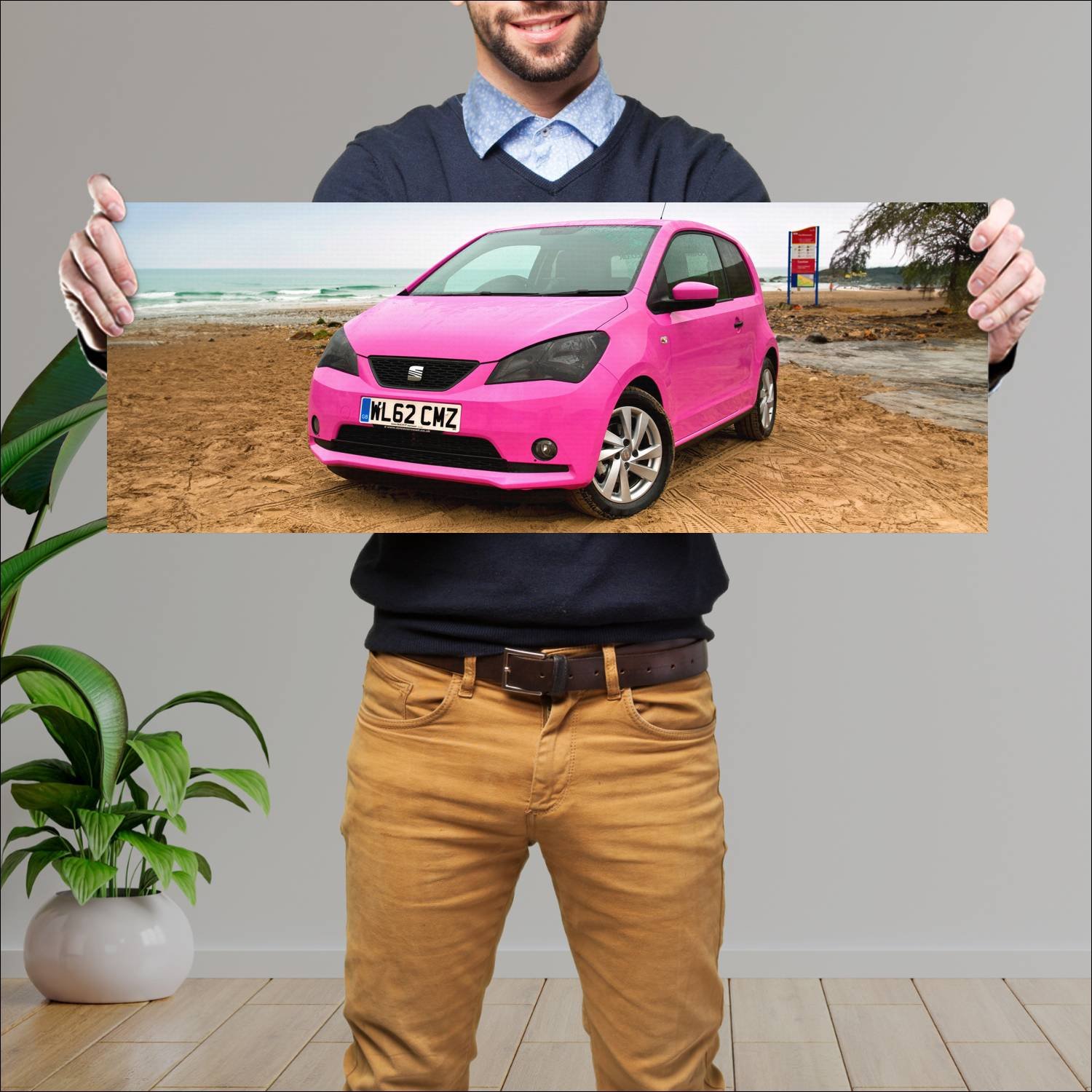 Cuadro grande 30x80cm 2012 seat mii miinx uk auto 200 Seat