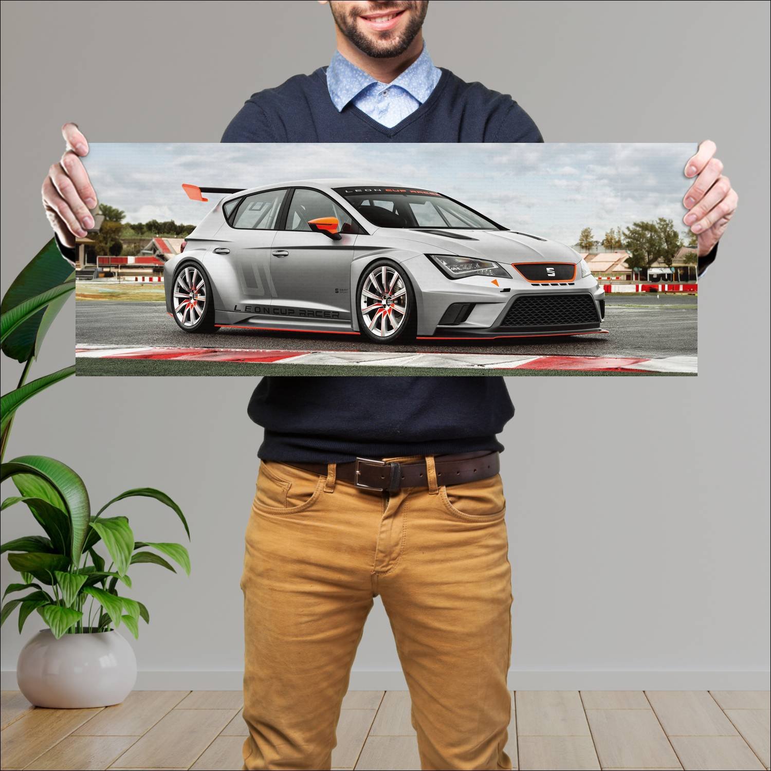 Cuadro grande 30x80cm 2013 seat leon cup racer 317 207 Seat