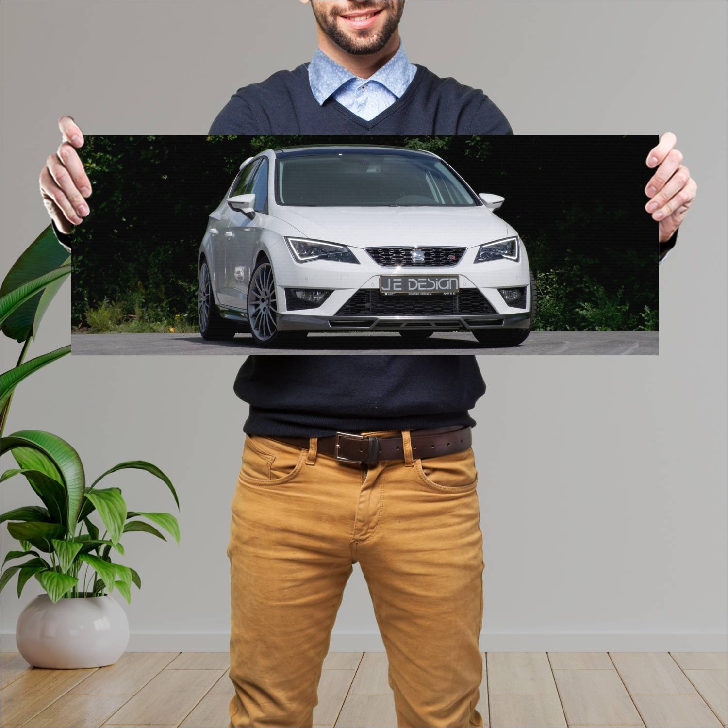 Cuadro grande 30x80cm 2013 seat leon fr by je desi 208 Seat