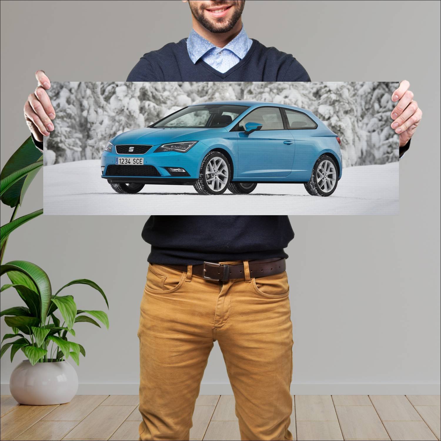 Cuadro grande 30x80cm 2013 seat leon sc auto 212 Seat