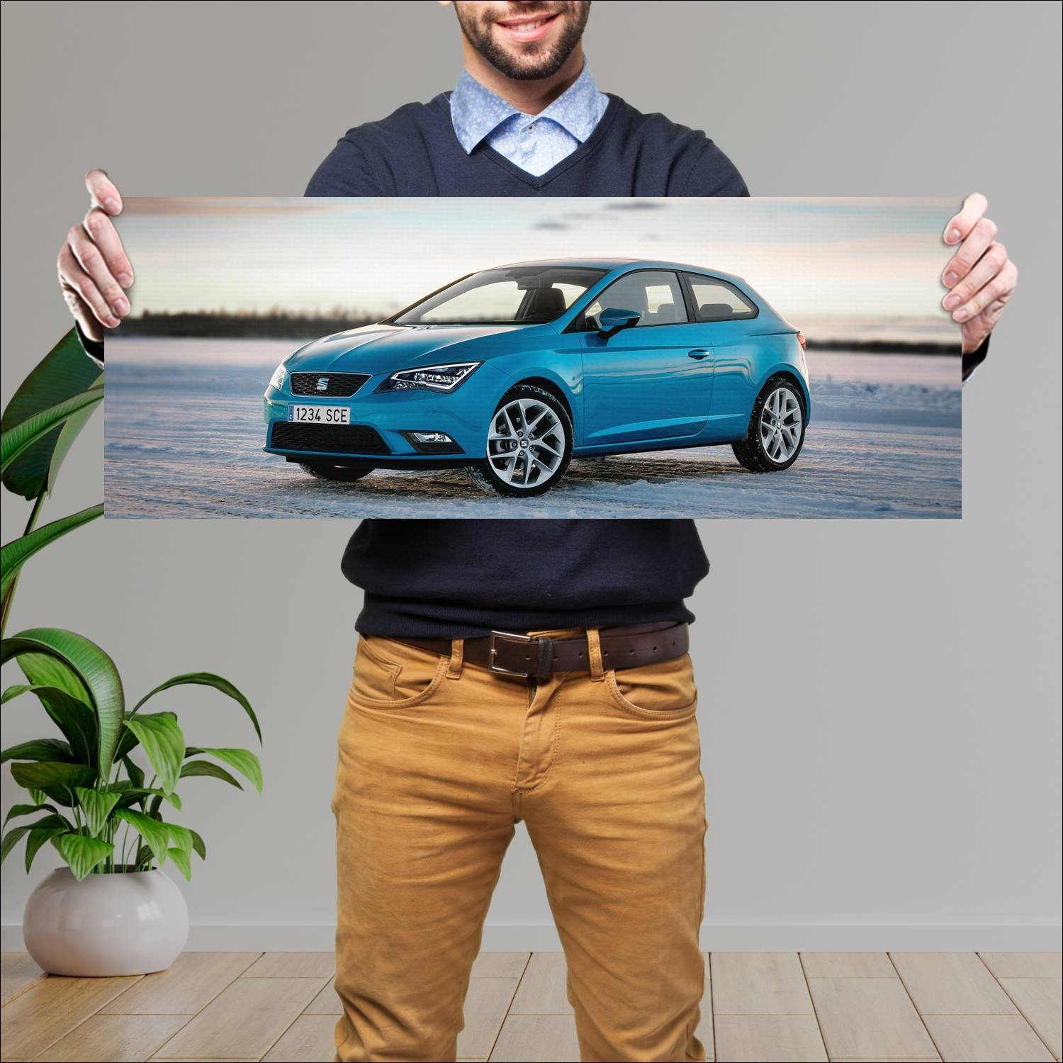 Cuadro grande 30x80cm 2013 seat leon sc Seat