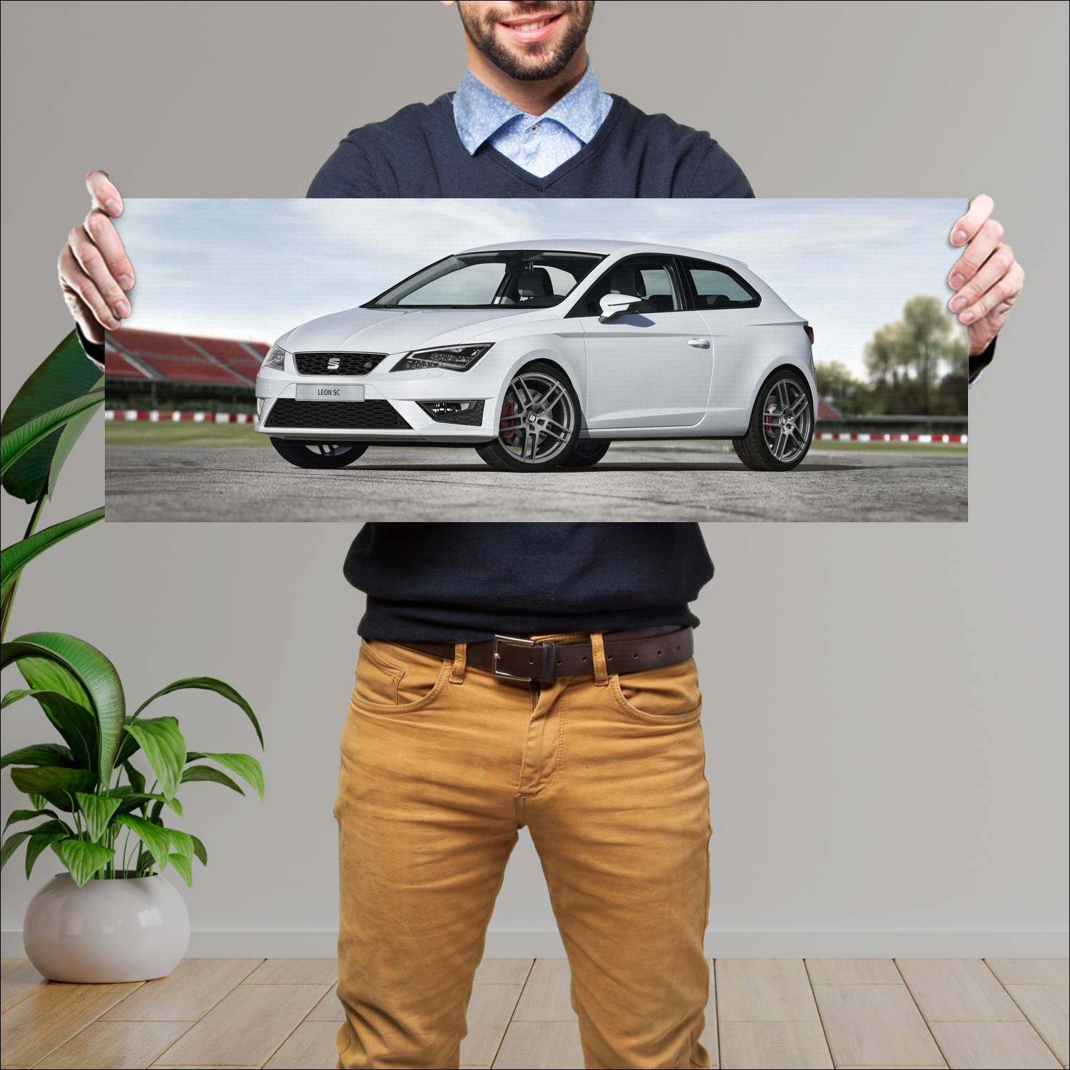 Cuadro grande 30x80cm 2013 seat leon sc fr auto 215 Seat