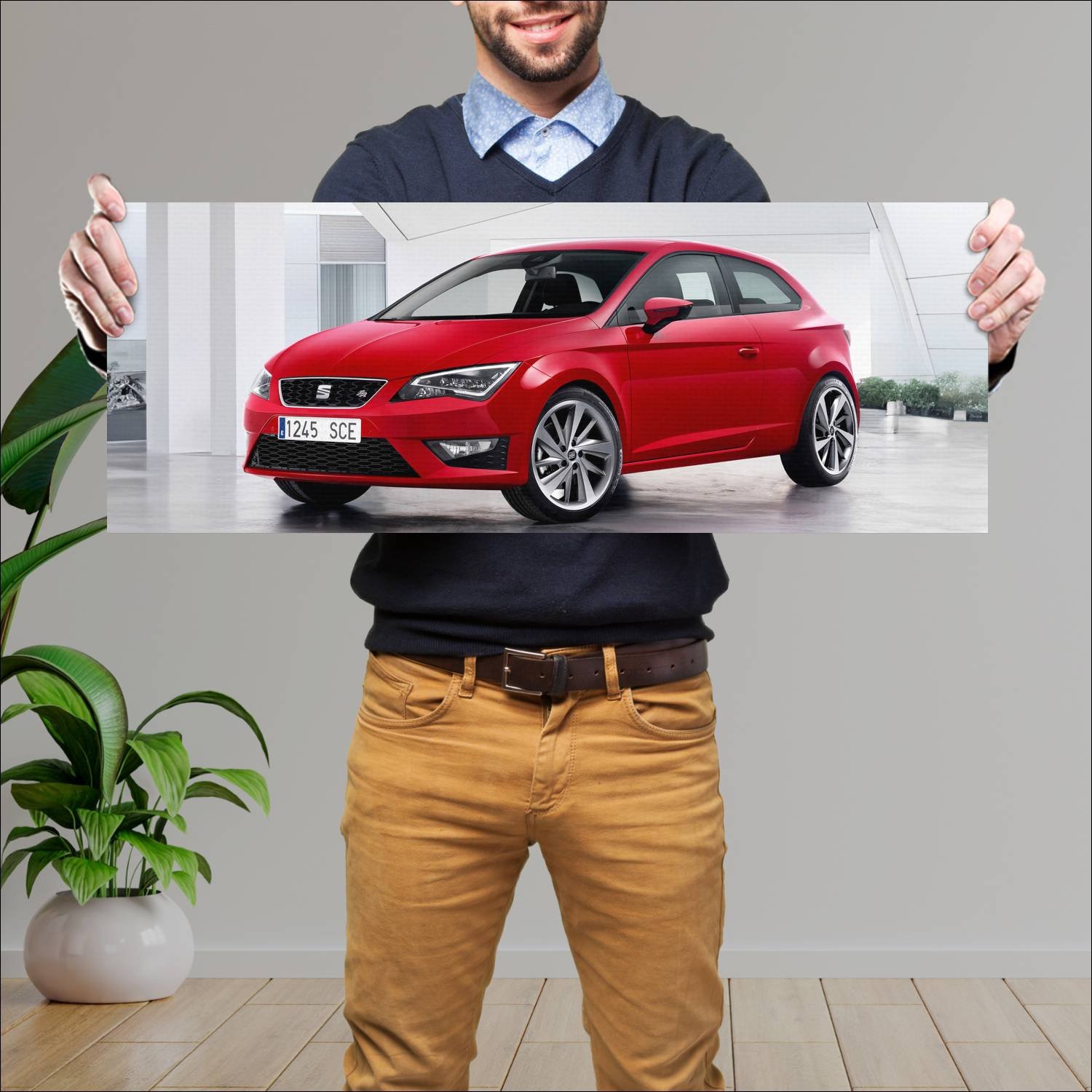 Cuadro grande 30x80cm 2013 seat leon sc fr Seat