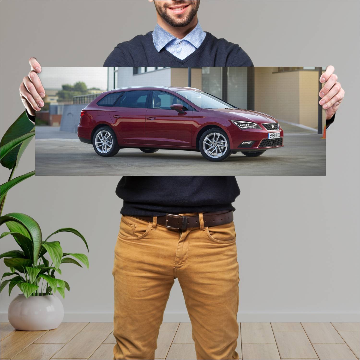 Cuadro grande 30x80cm 2013 seat leon st auto 220 Seat