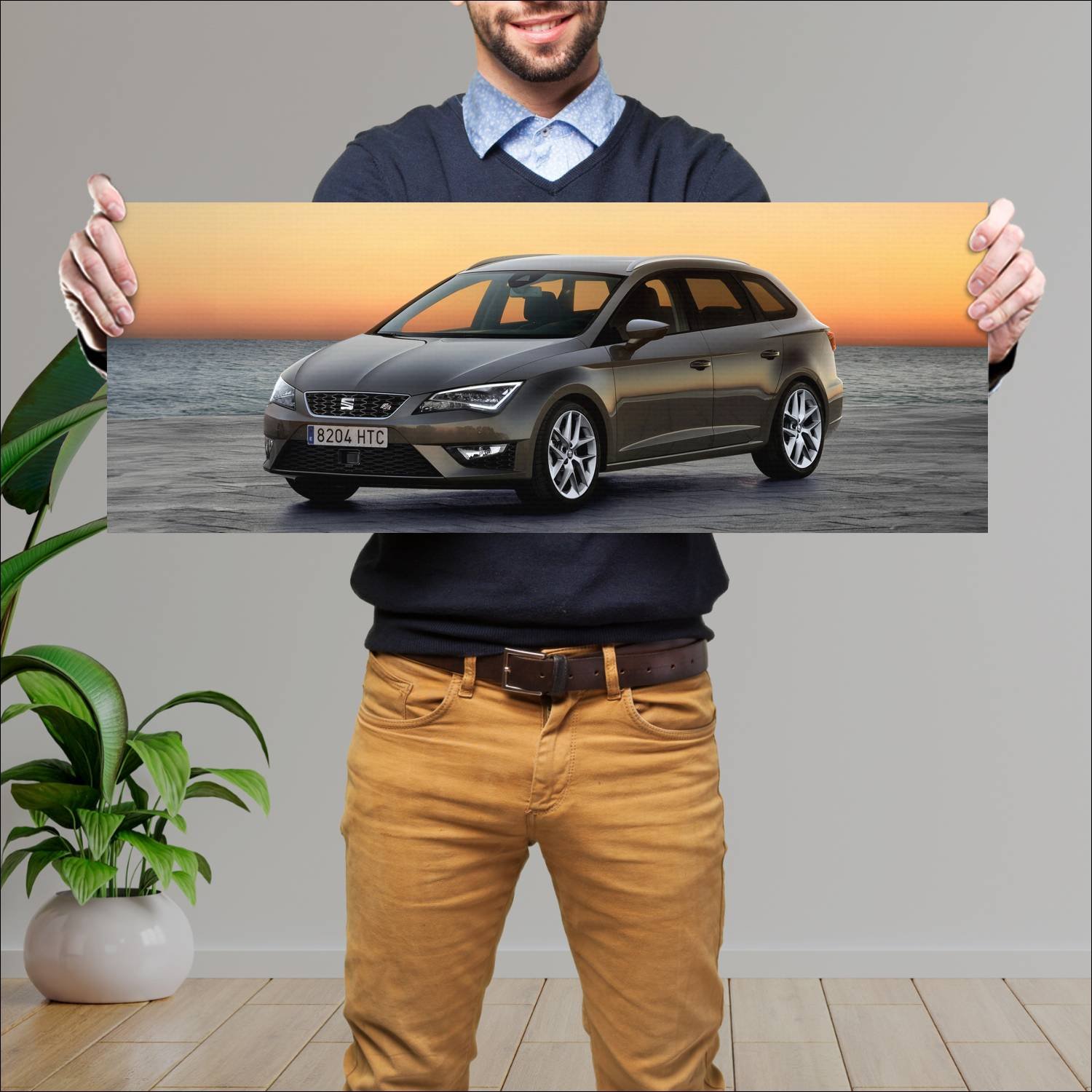 Cuadro grande 30x80cm 2013 seat leon st fr Seat