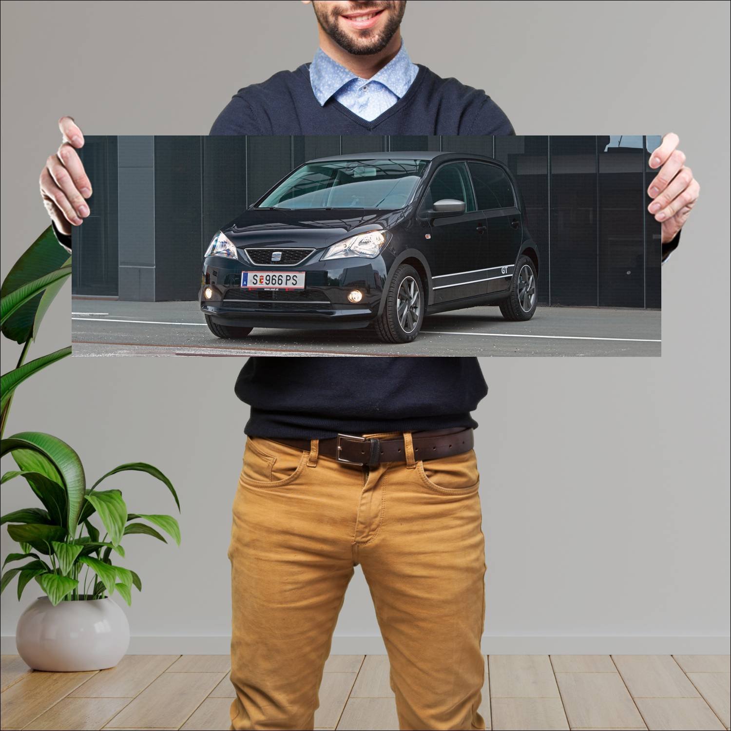 Cuadro grande 30x80cm 2013 seat mii gt 5 door Seat