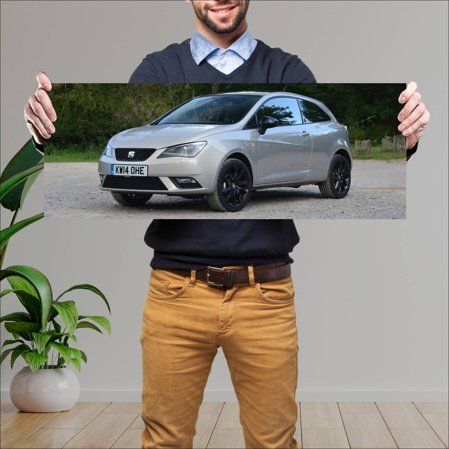 Cuadro grande 30x80cm 2014 seat ibiza 30 aniversar 228 Seat