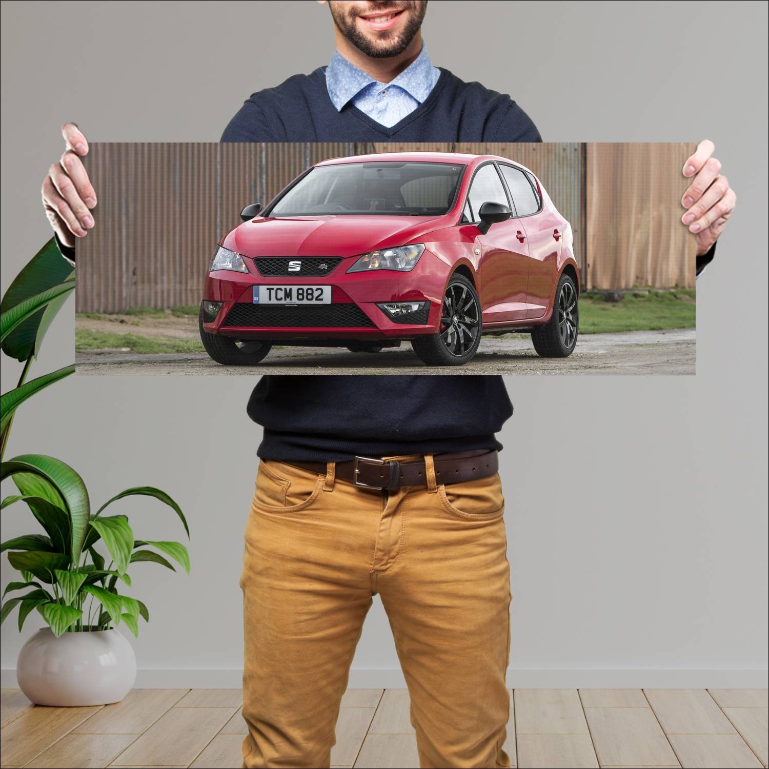 Cuadro grande 30x80cm 2014 seat ibiza fr black uk 230 Seat