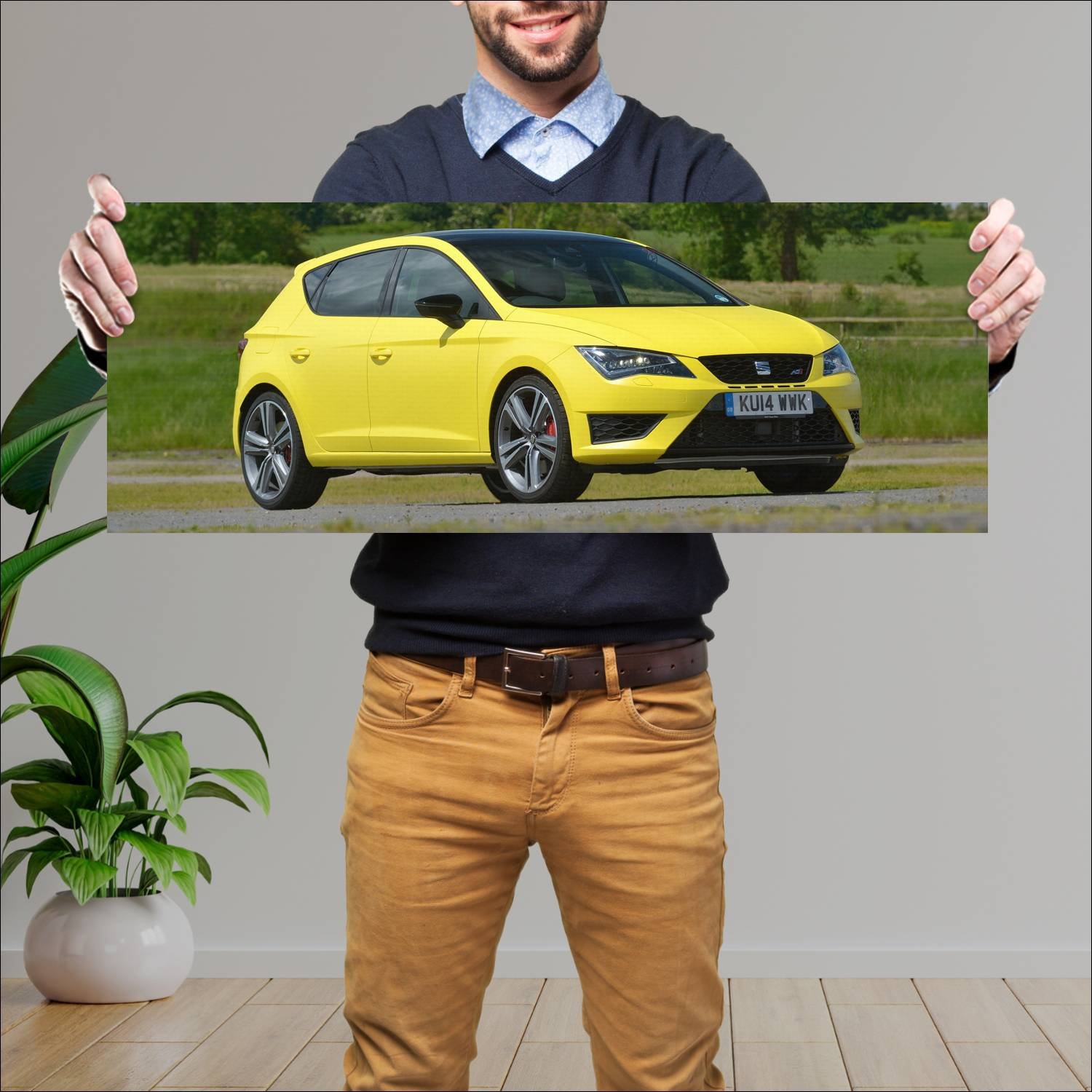 Cuadro grande 30x80cm 2014 seat leon cupra 280 uk 232 Seat