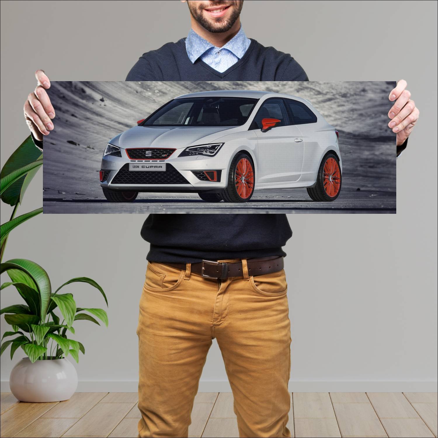 Cuadro grande 30x80cm 2014 seat leon sc cupra 280 237 Seat