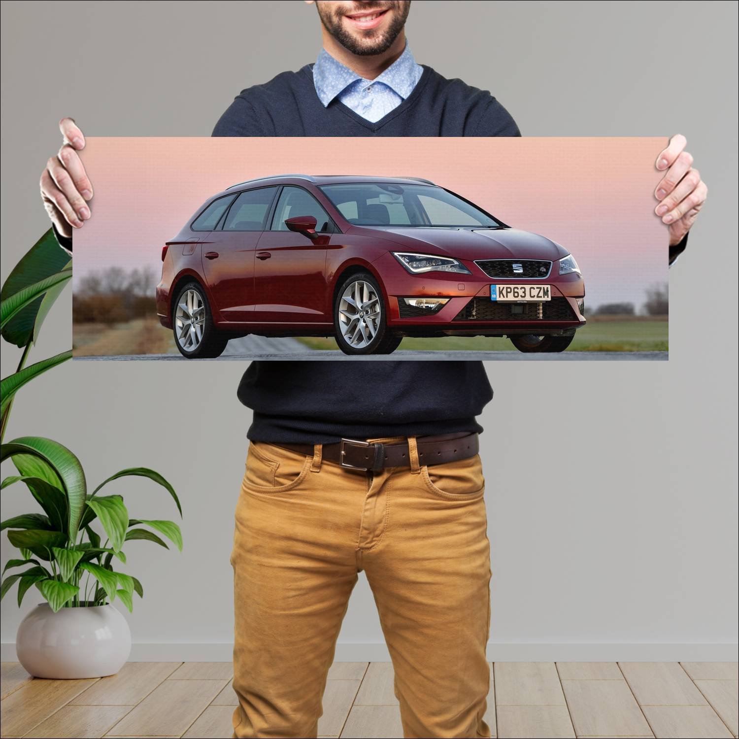 Cuadro grande 30x80cm 2014 seat leon st fr uk Seat