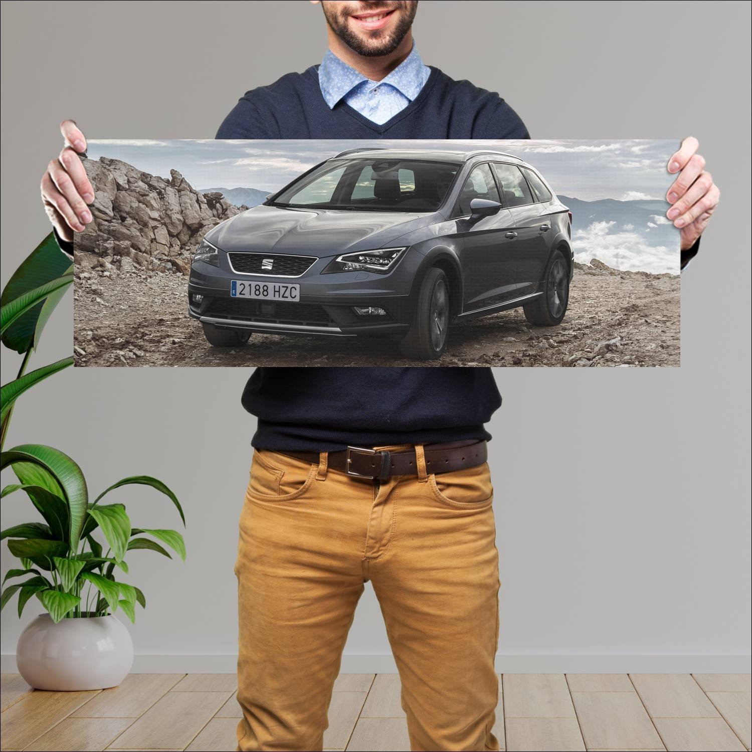 Cuadro grande 30x80cm 2014 seat leon x perience 15 245 Seat