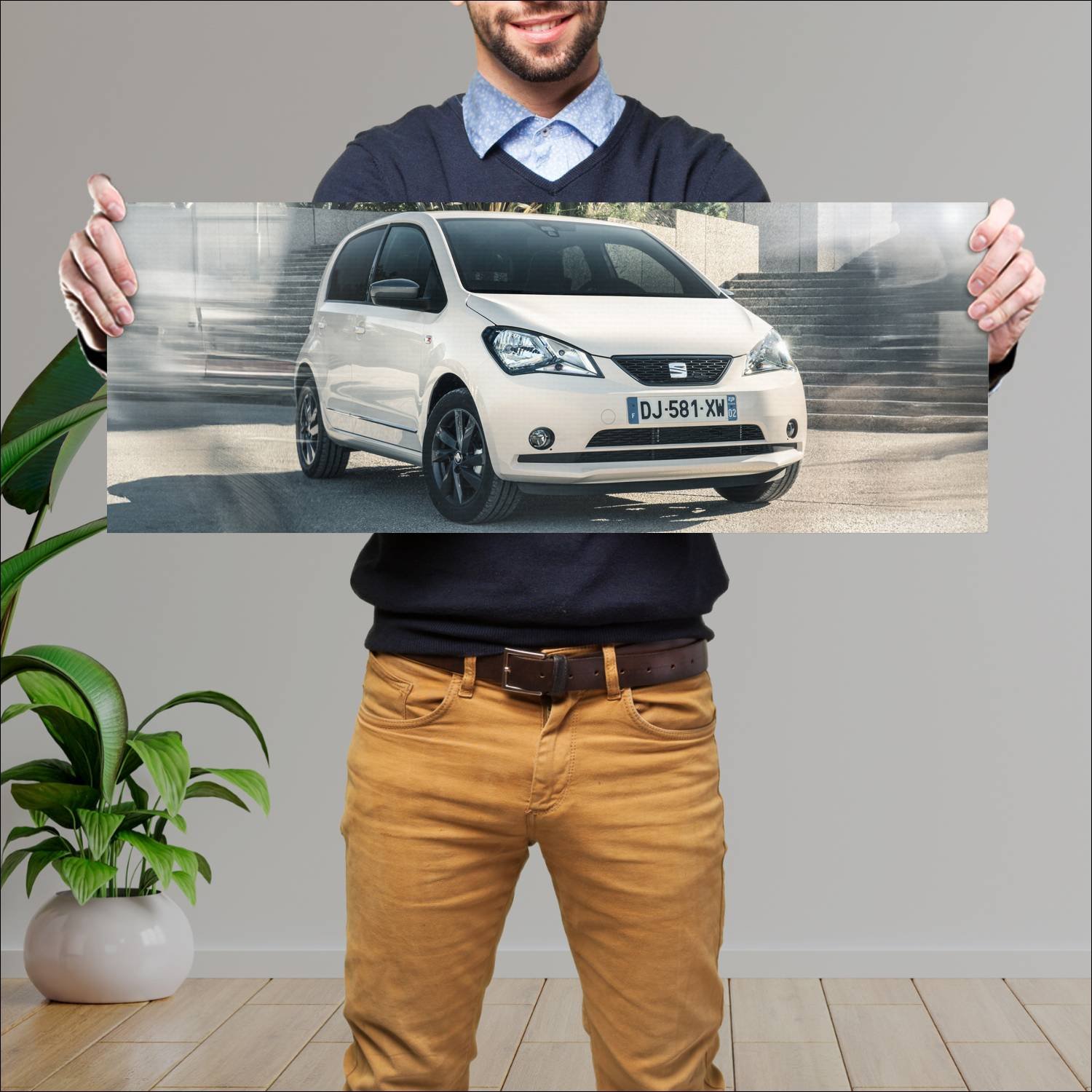 Cuadro grande 30x80cm 2014 seat mii 5 door by mang 248 Seat