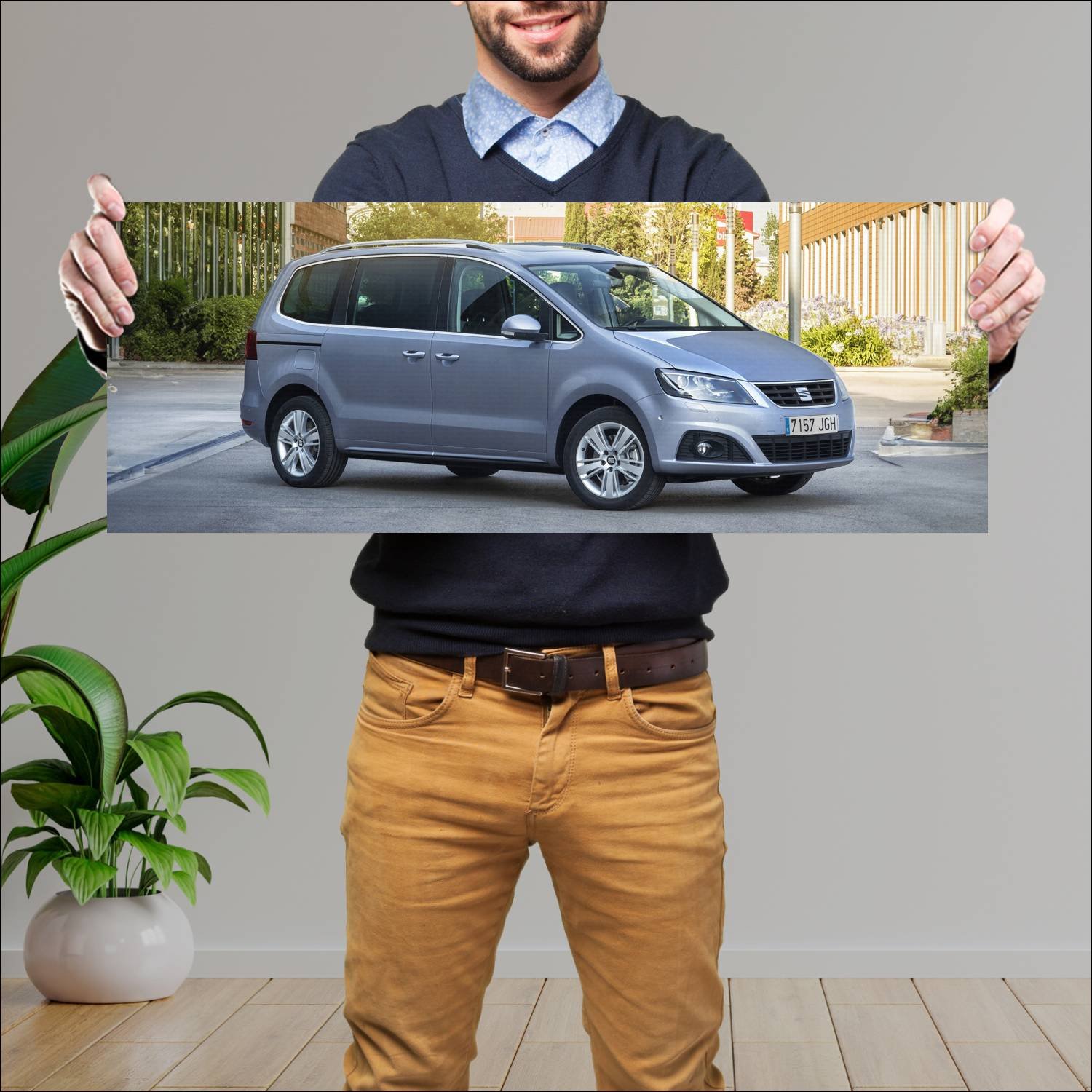 Cuadro grande 30x80cm 2015 seat alhambra auto 253 Seat