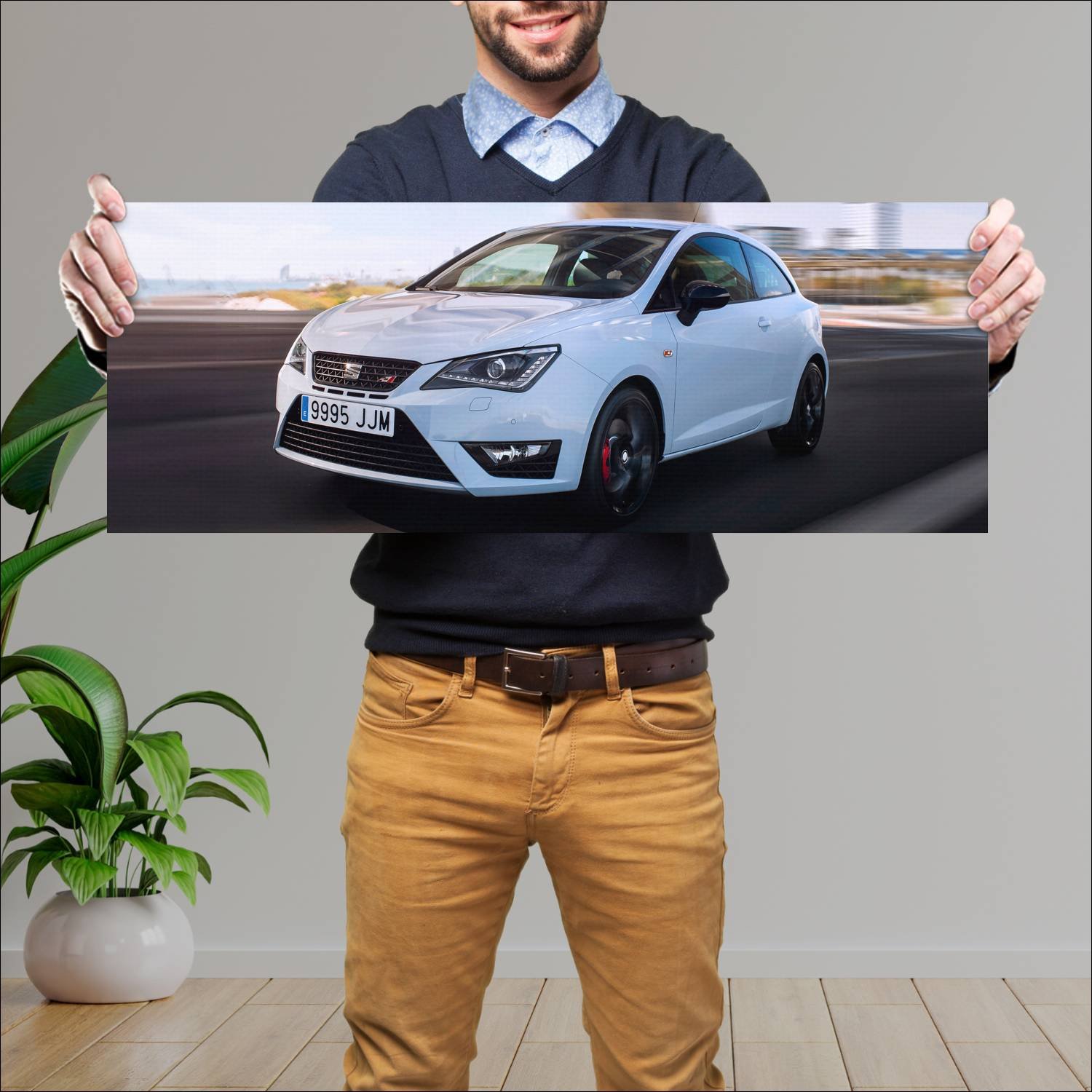 Cuadro grande 30x80cm 2015 seat ibiza cupra auto 259 Seat