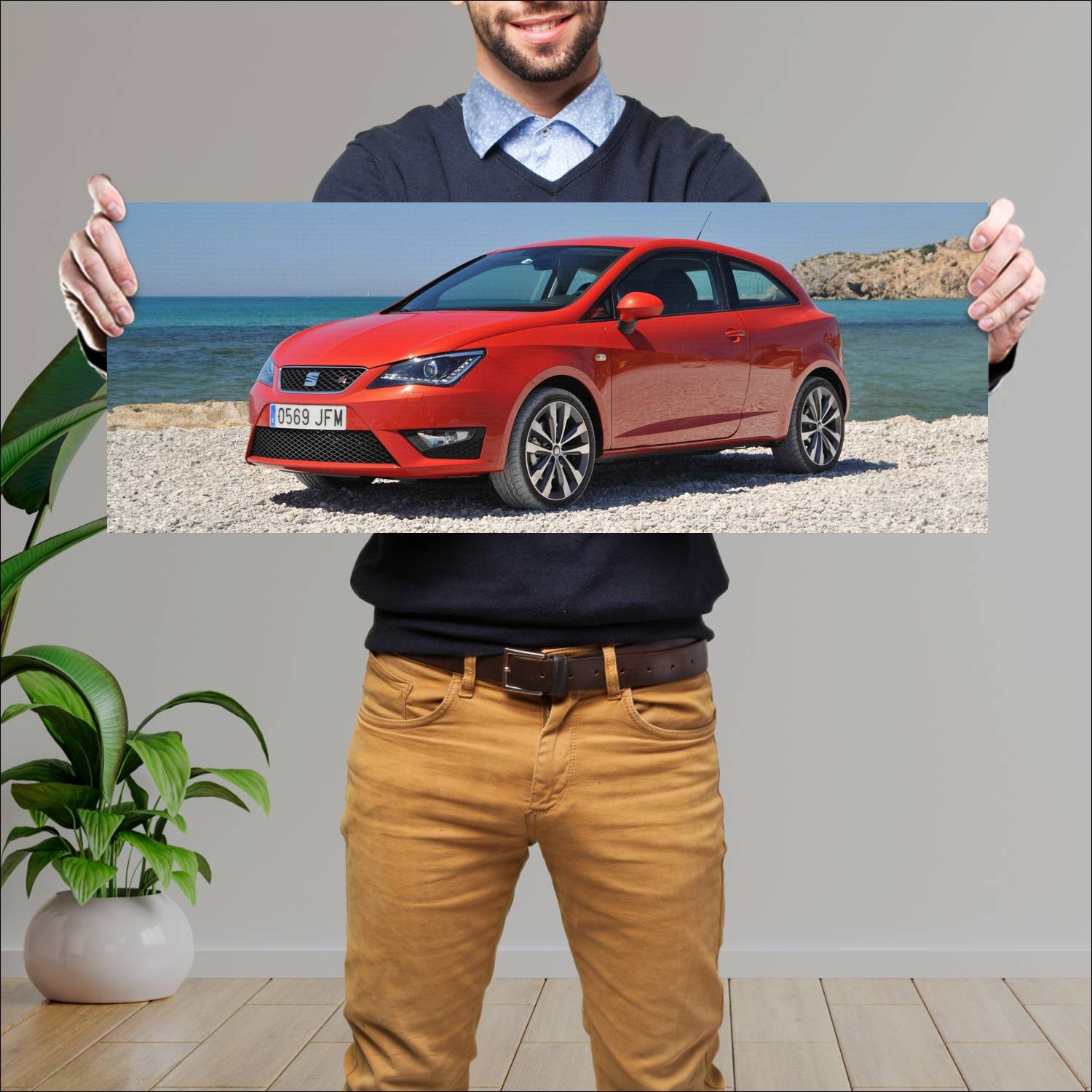 Cuadro grande 30x80cm 2015 seat ibiza sc fr auto 265 Seat