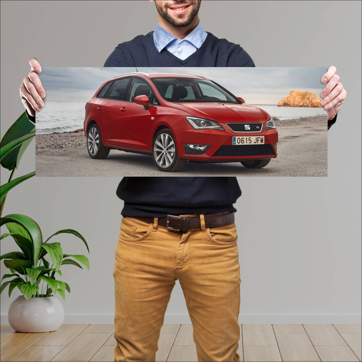Cuadro grande 30x80cm 2015 seat ibiza st fr auto 266 Seat