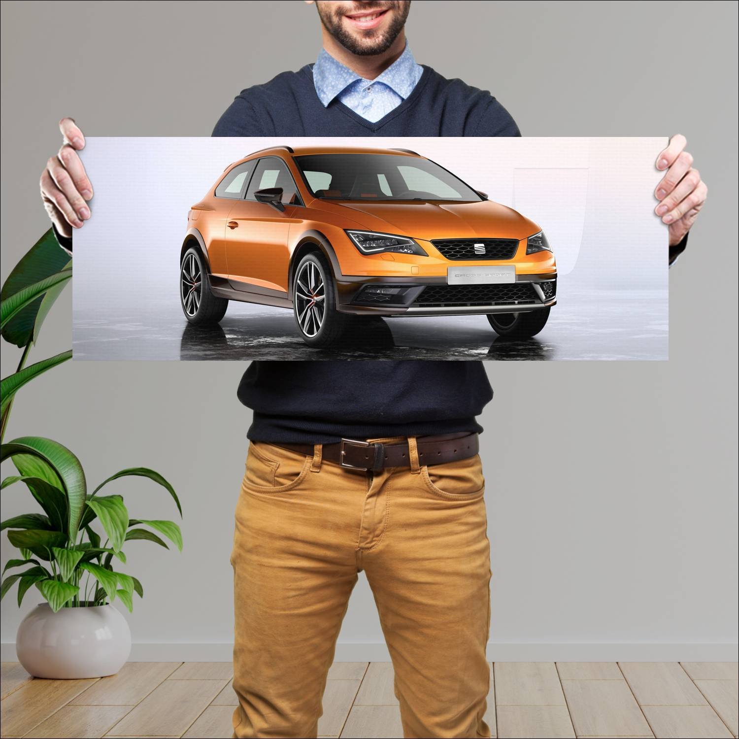 Cuadro grande 30x80cm 2015 seat leon cross sport c 270 Seat