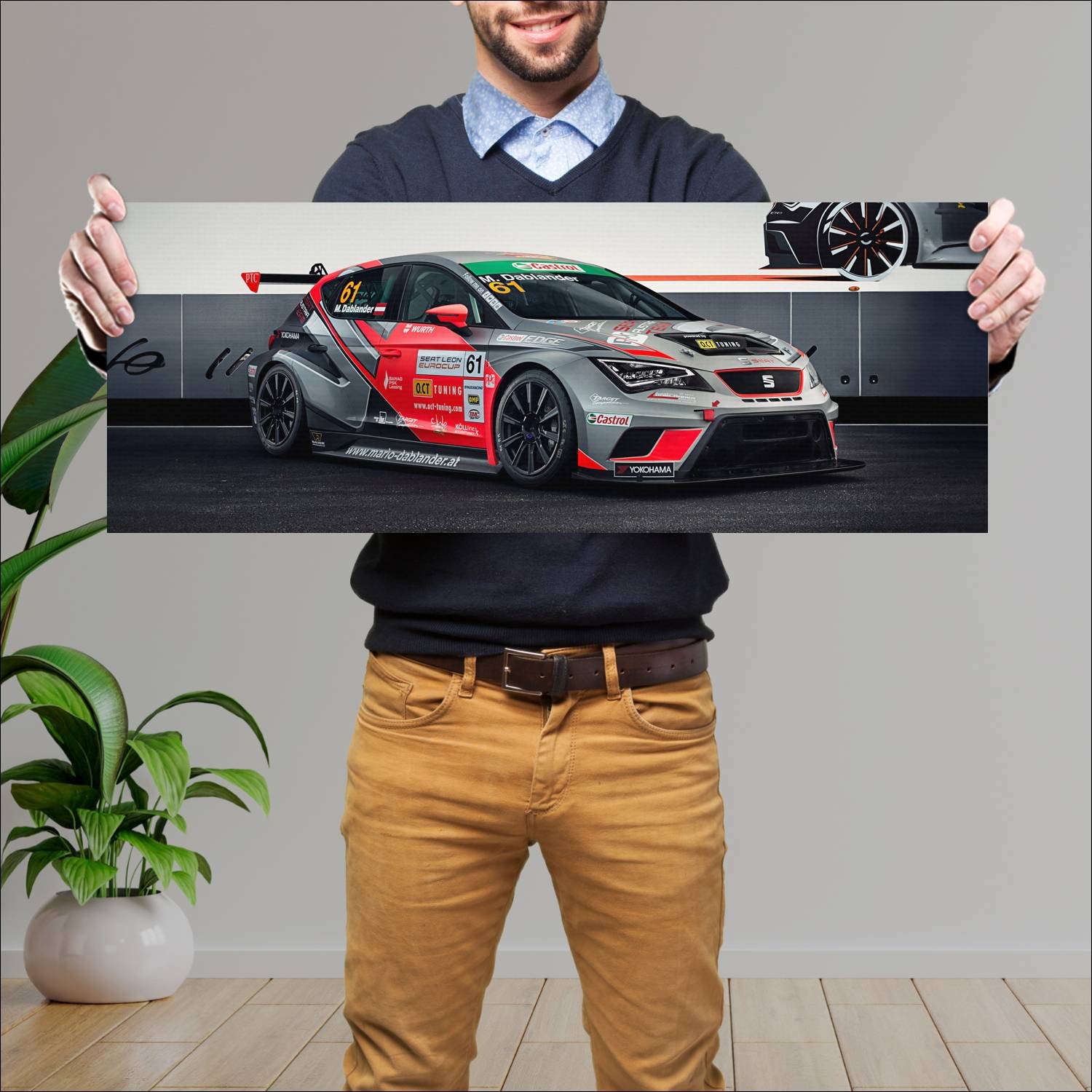 Cuadro grande 30x80cm 2015 seat leon cup racer 345 271 Seat