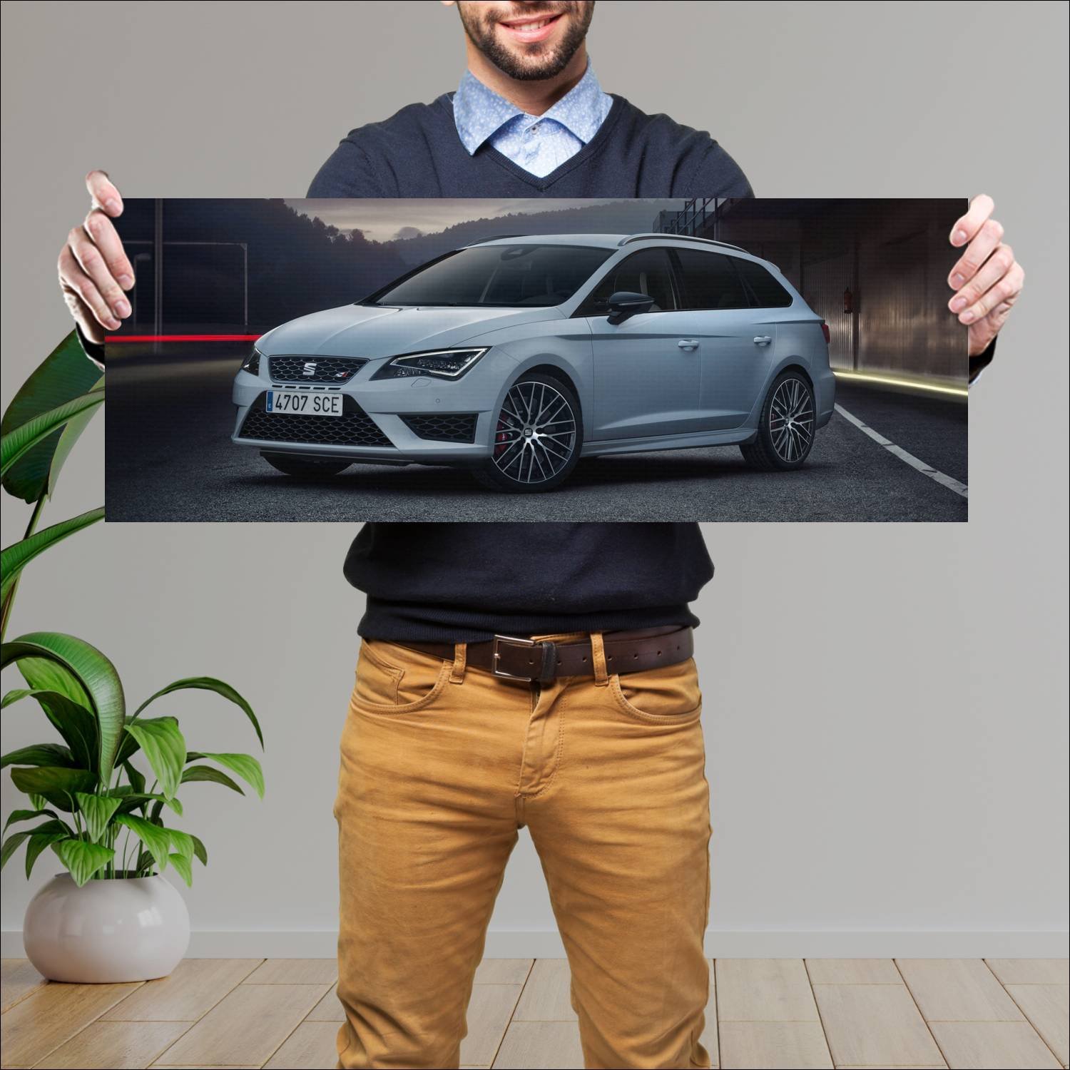 Cuadro grande 30x80cm 2015 seat leon st cupra 280 283 Seat