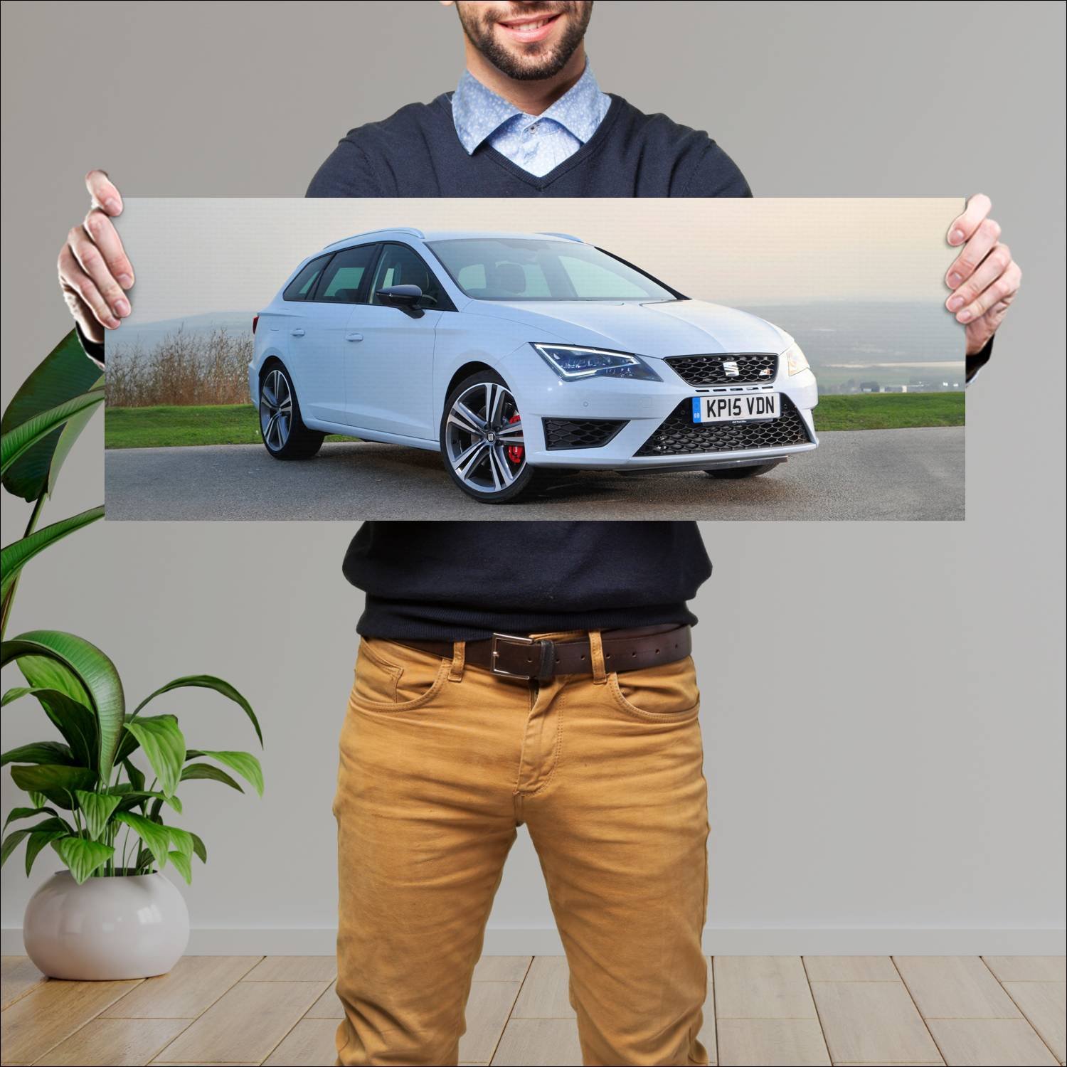 Cuadro grande 30x80cm 2015 seat leon st cupra 280 284 Seat