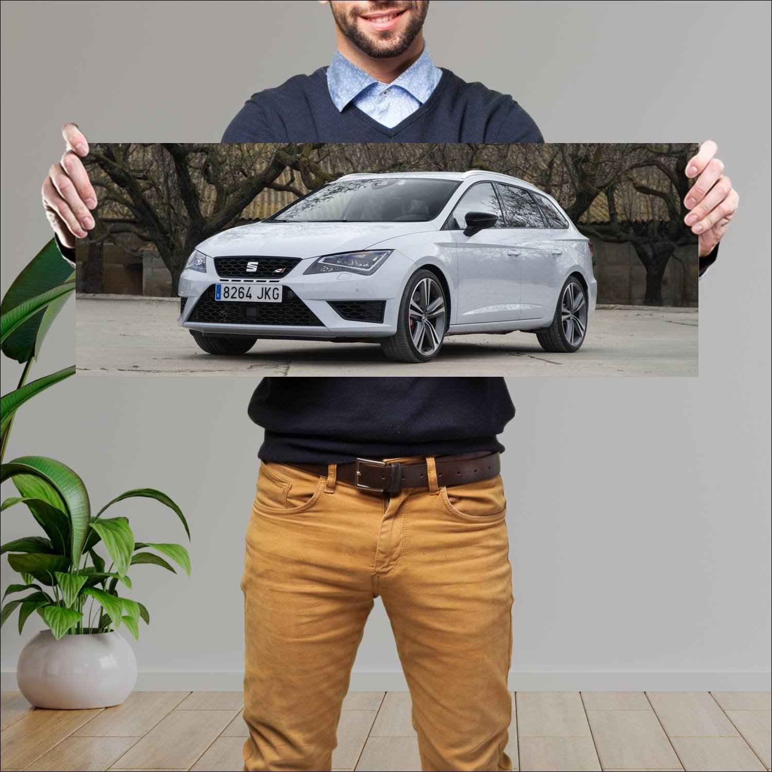 Cuadro grande 30x80cm 2015 seat leon st cupra 290 286 Seat