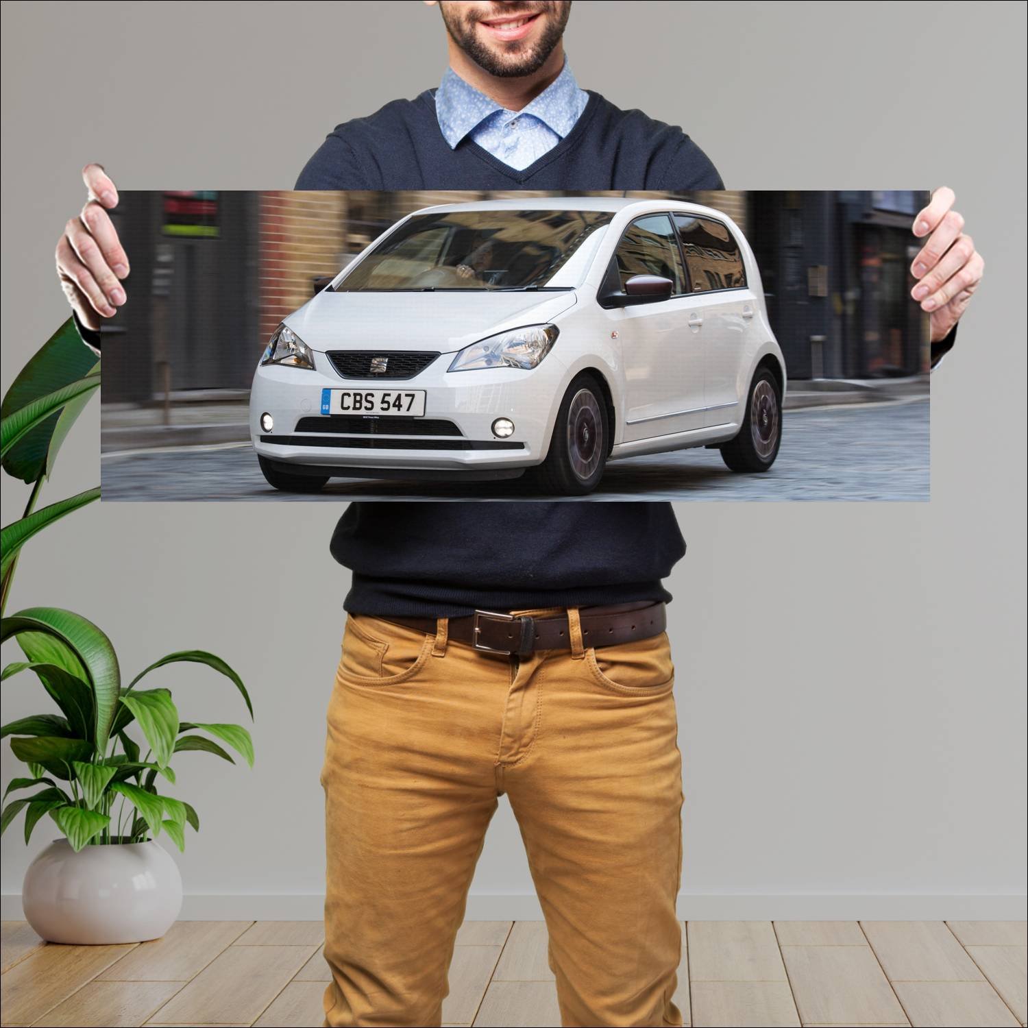 Cuadro grande 30x80cm 2015 seat mii 5 door by mang 289 Seat