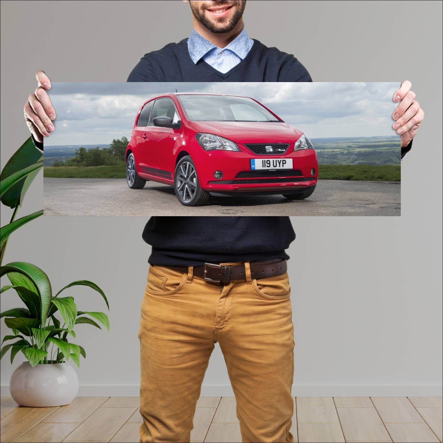 Cuadro grande 30x80cm 2015 seat mii fr line 3 door 290 Seat