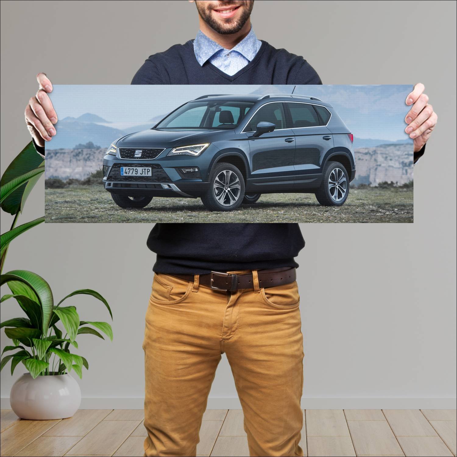 Cuadro grande 30x80cm 2016 seat ateca auto 294 Seat