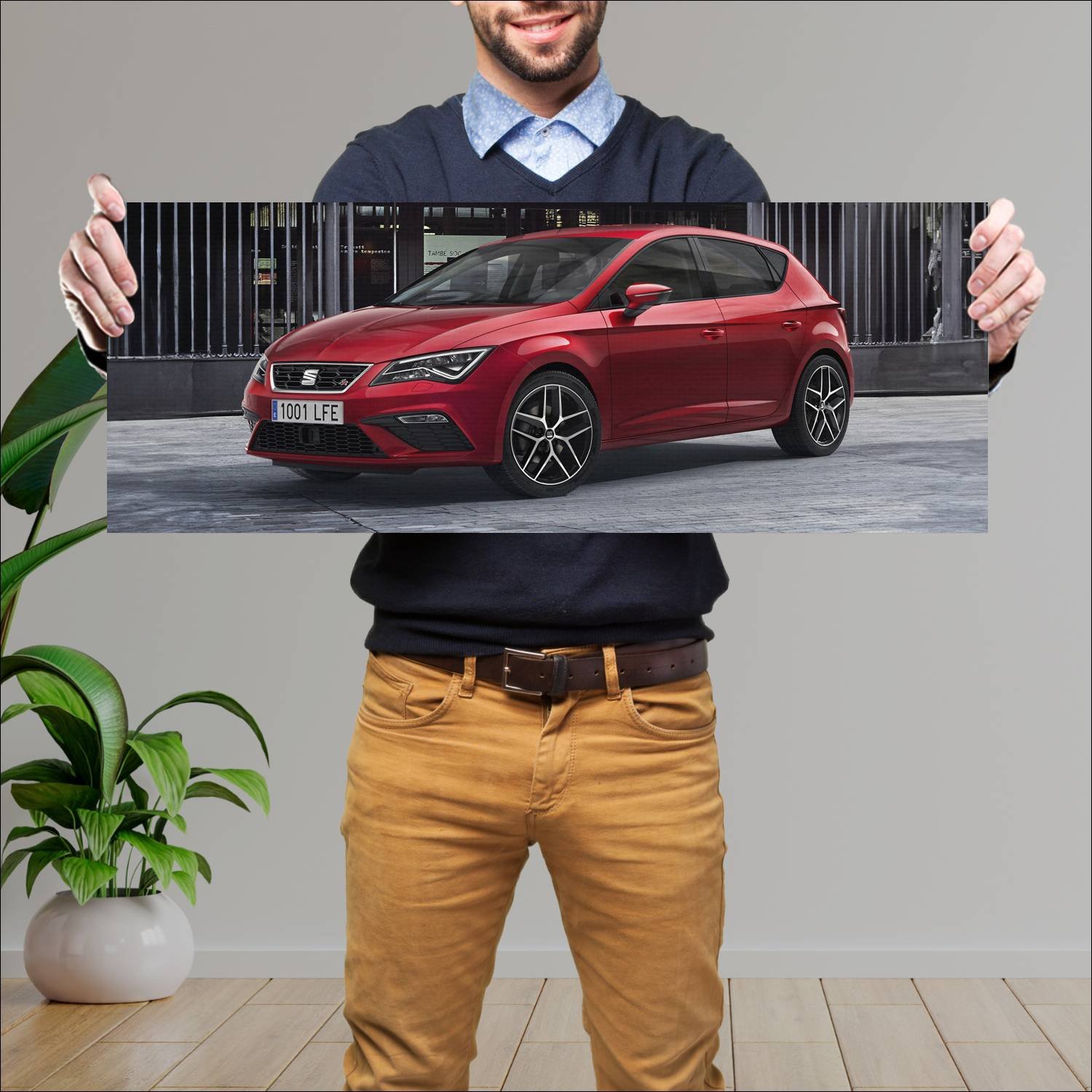 Cuadro grande 30x80cm 2016 seat leon fr auto 304 Seat