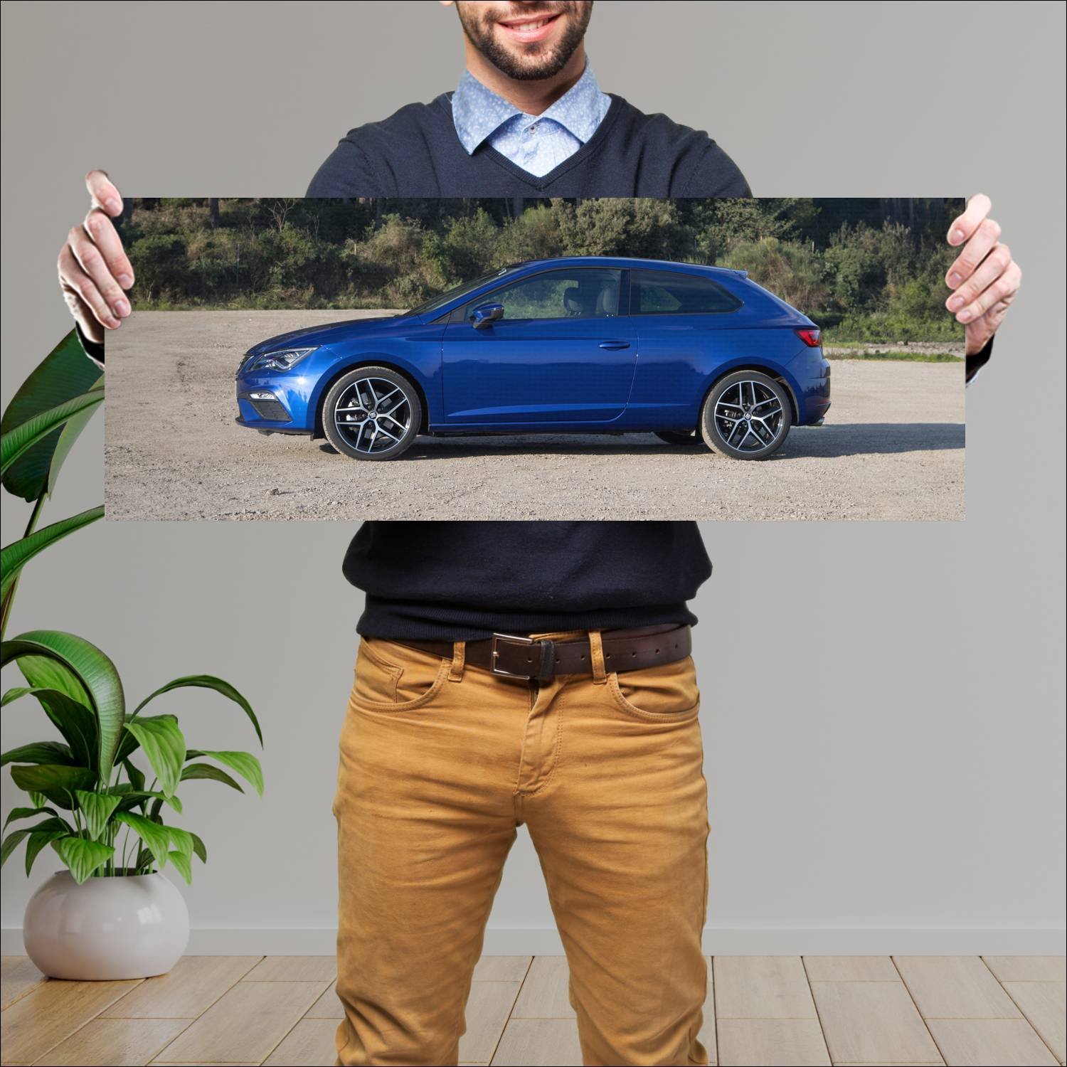 Cuadro grande 30x80cm 2016 seat leon sc fr auto 305 Seat