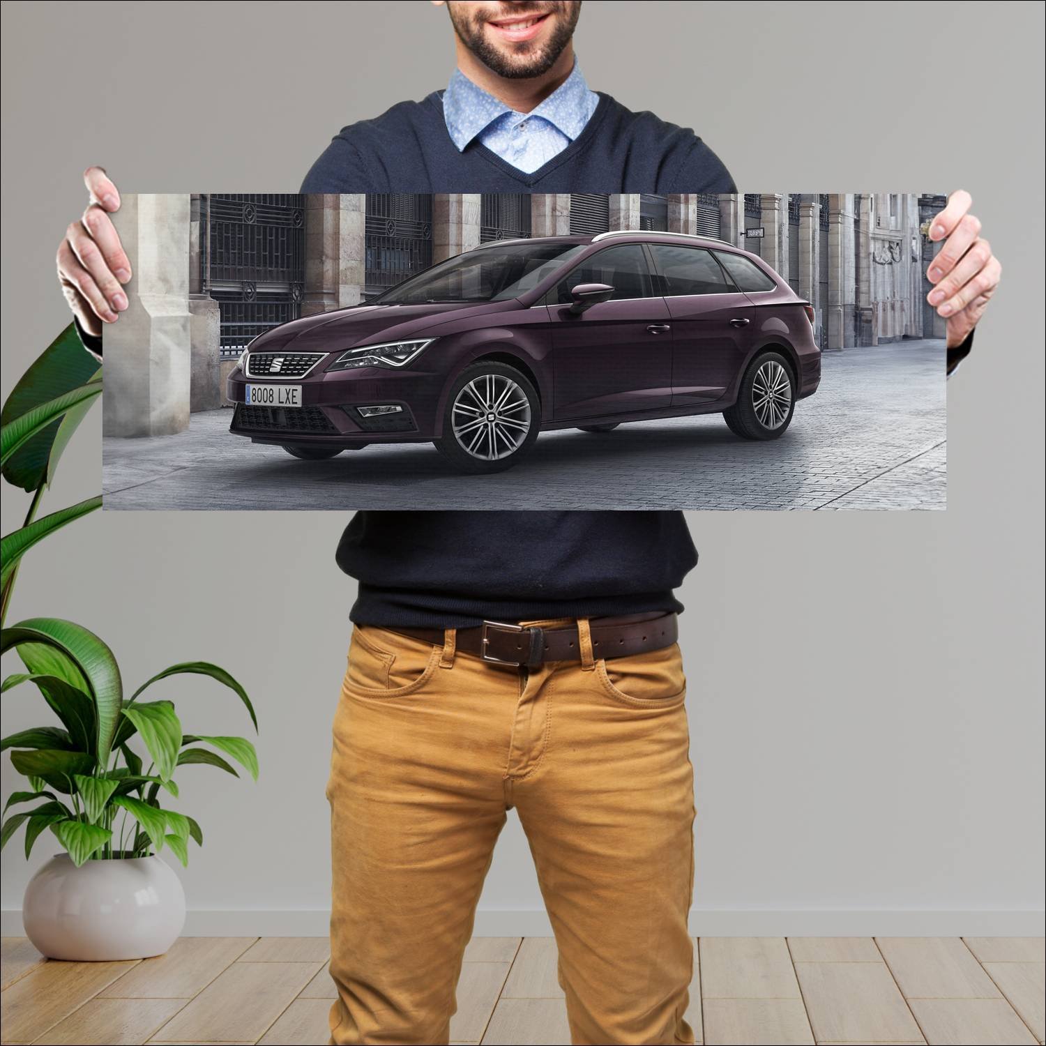 Cuadro grande 30x80cm 2016 seat leon st auto 307 Seat