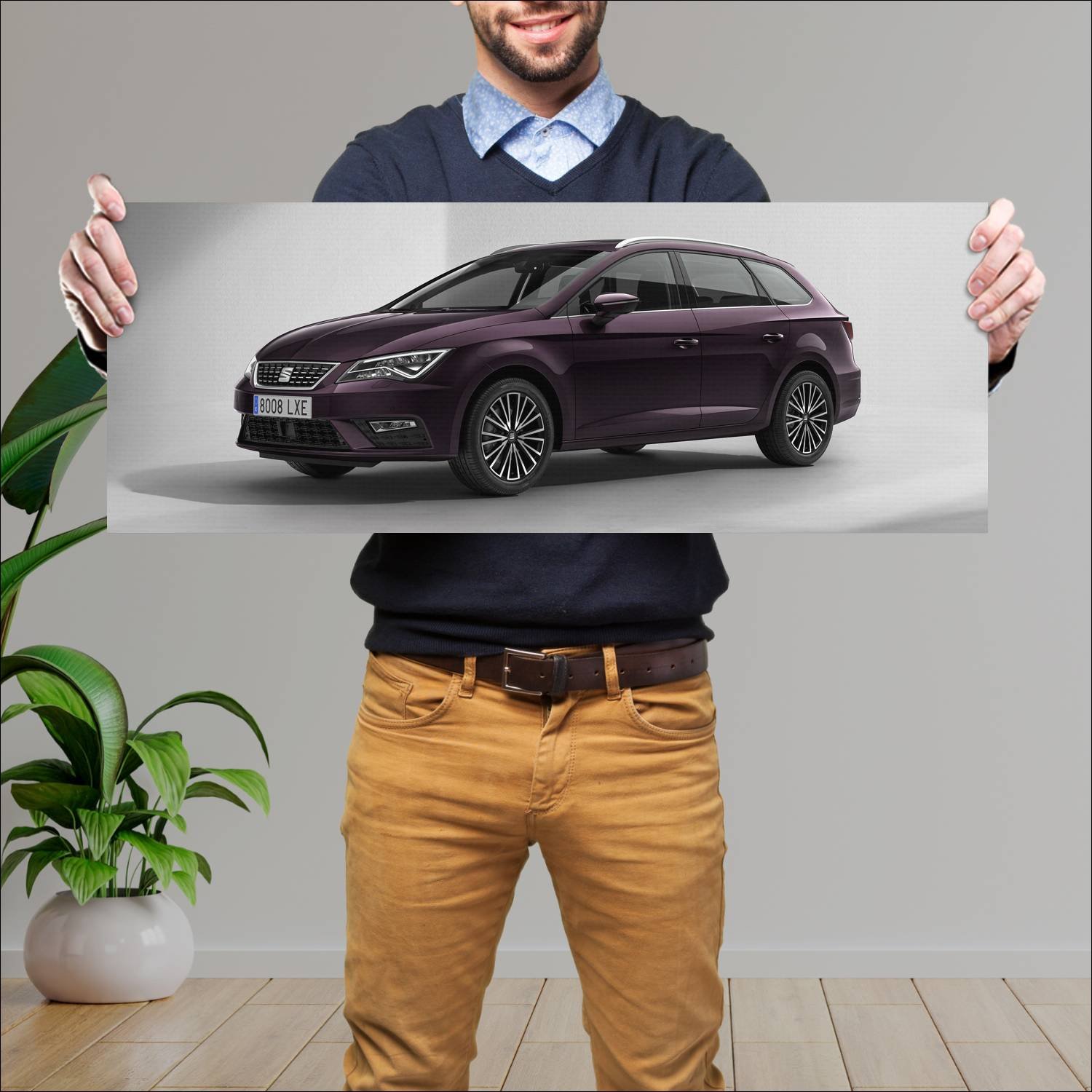 Cuadro grande 30x80cm 2016 seat leon st auto 308 Seat