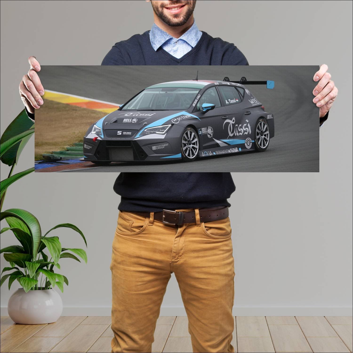 Cuadro grande 30x80cm 2016 seat leon tcr auto 311 Seat