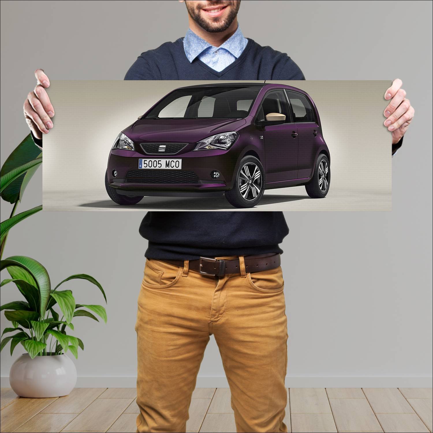Cuadro grande 30x80cm 2016 seat mii 5 door by cosm 314 Seat