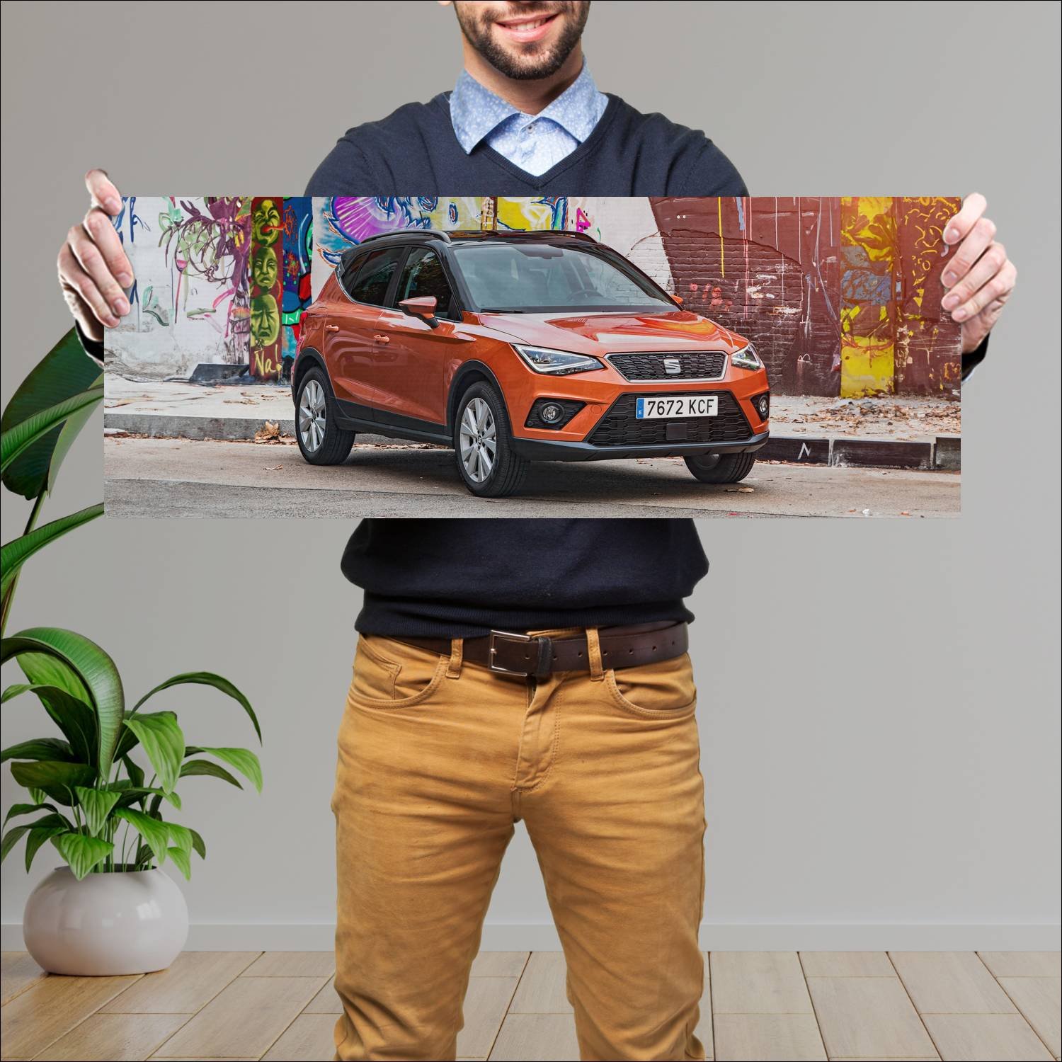 Cuadro grande 30x80cm 2017 seat arona auto 316 Seat