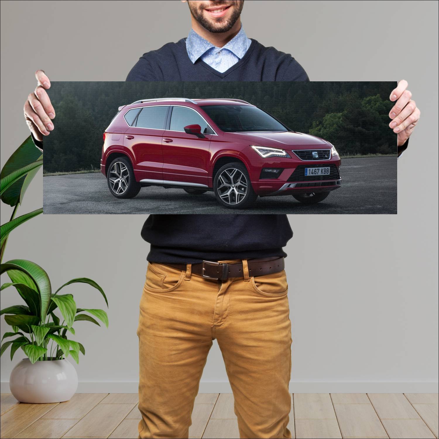 Cuadro grande 30x80cm 2017 seat ateca fr auto 321 Seat