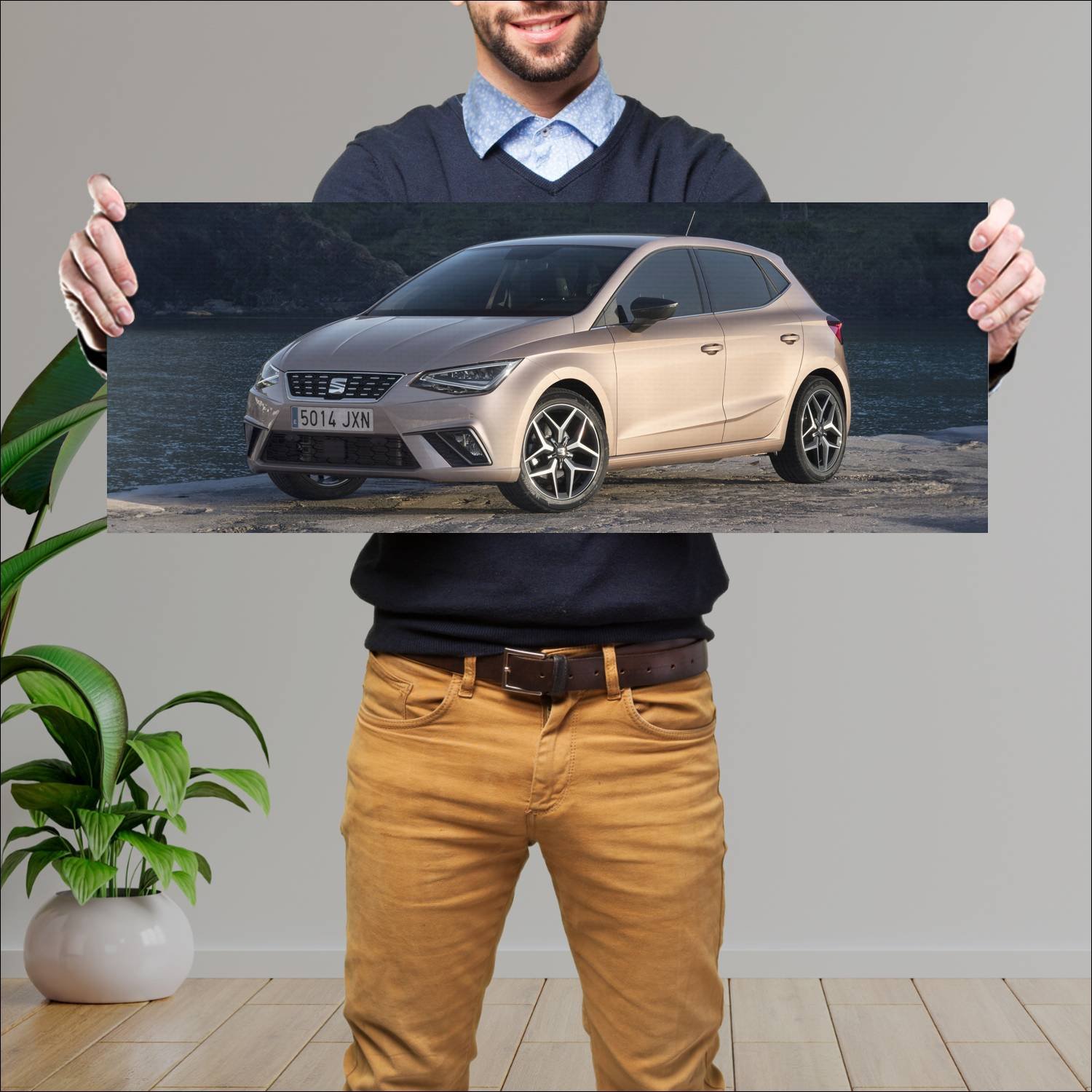 Cuadro grande 30x80cm 2017 seat ibiza auto 323 Seat