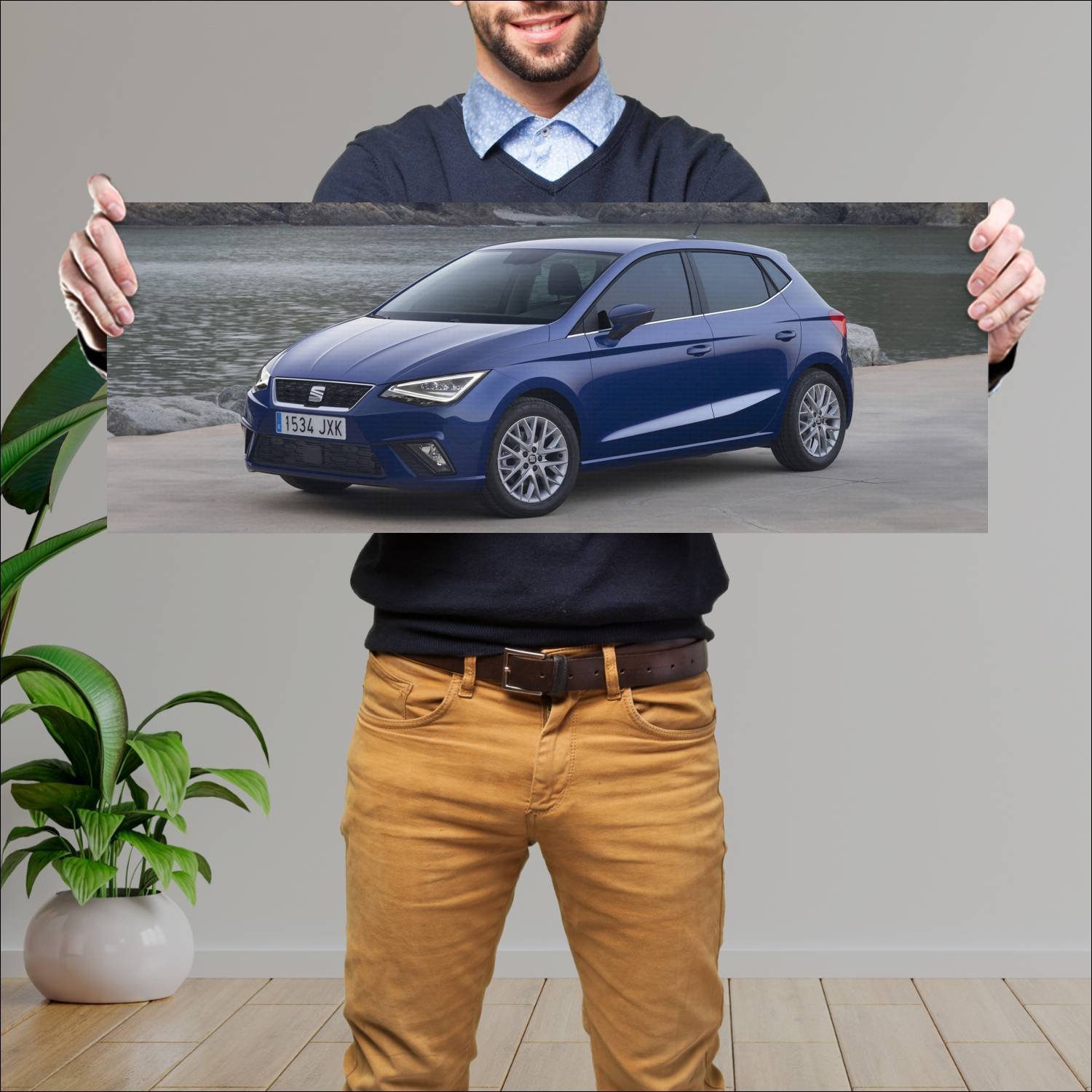 Cuadro grande 30x80cm 2017 seat ibiza auto 324 Seat