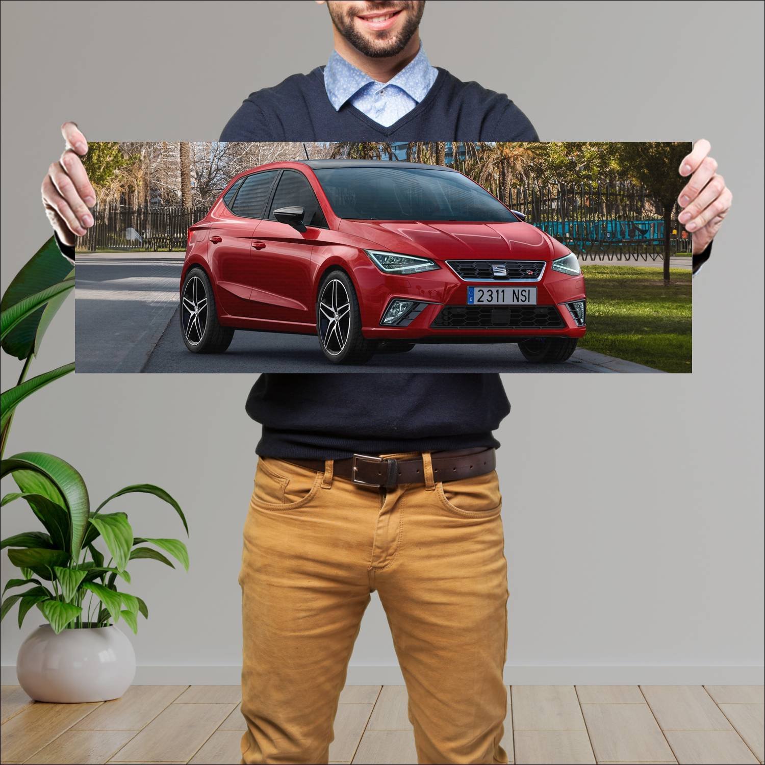 Cuadro grande 30x80cm 2017 seat ibiza fr auto 326 Seat