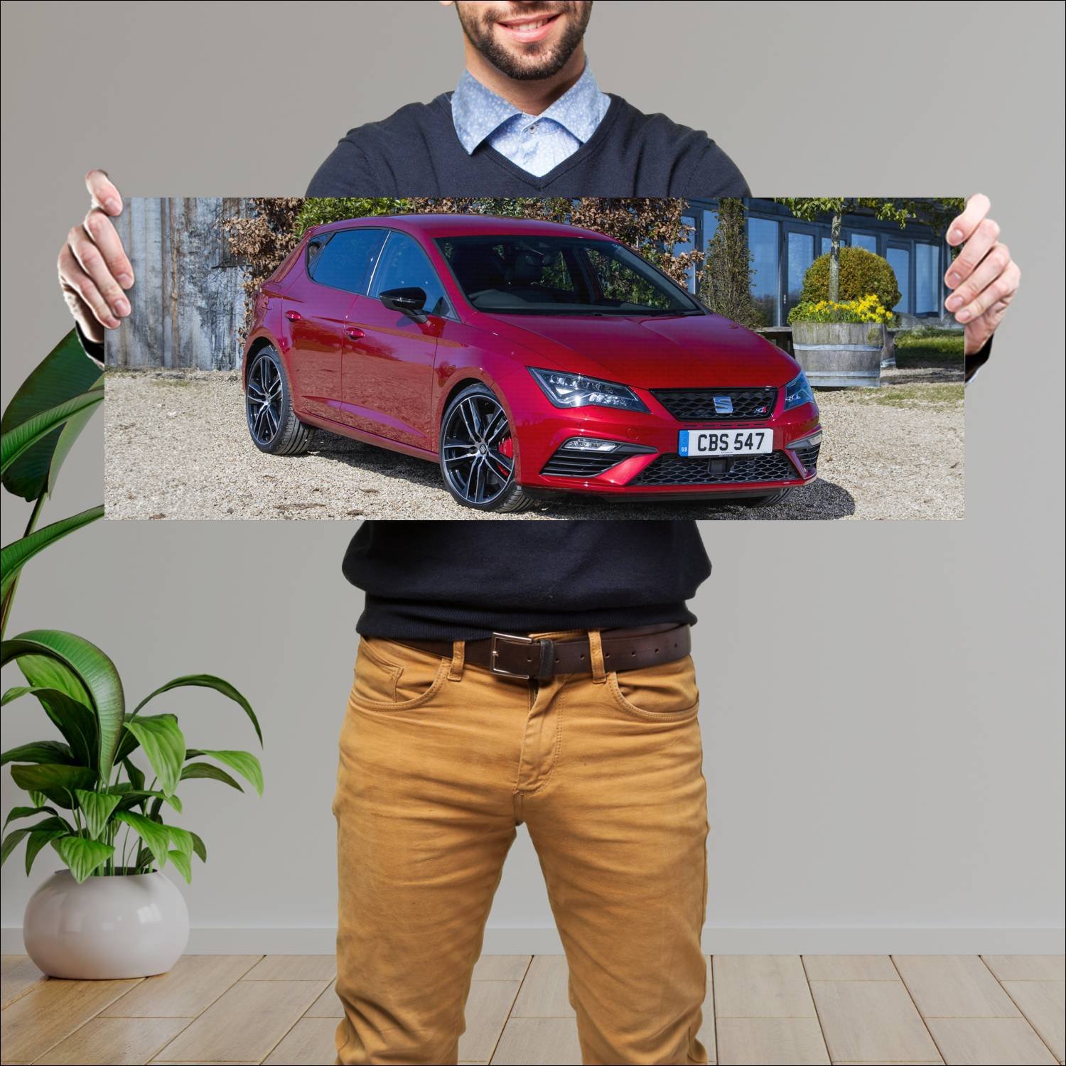 Cuadro grande 30x80cm 2017 seat leon cupra 300 uk 334 Seat
